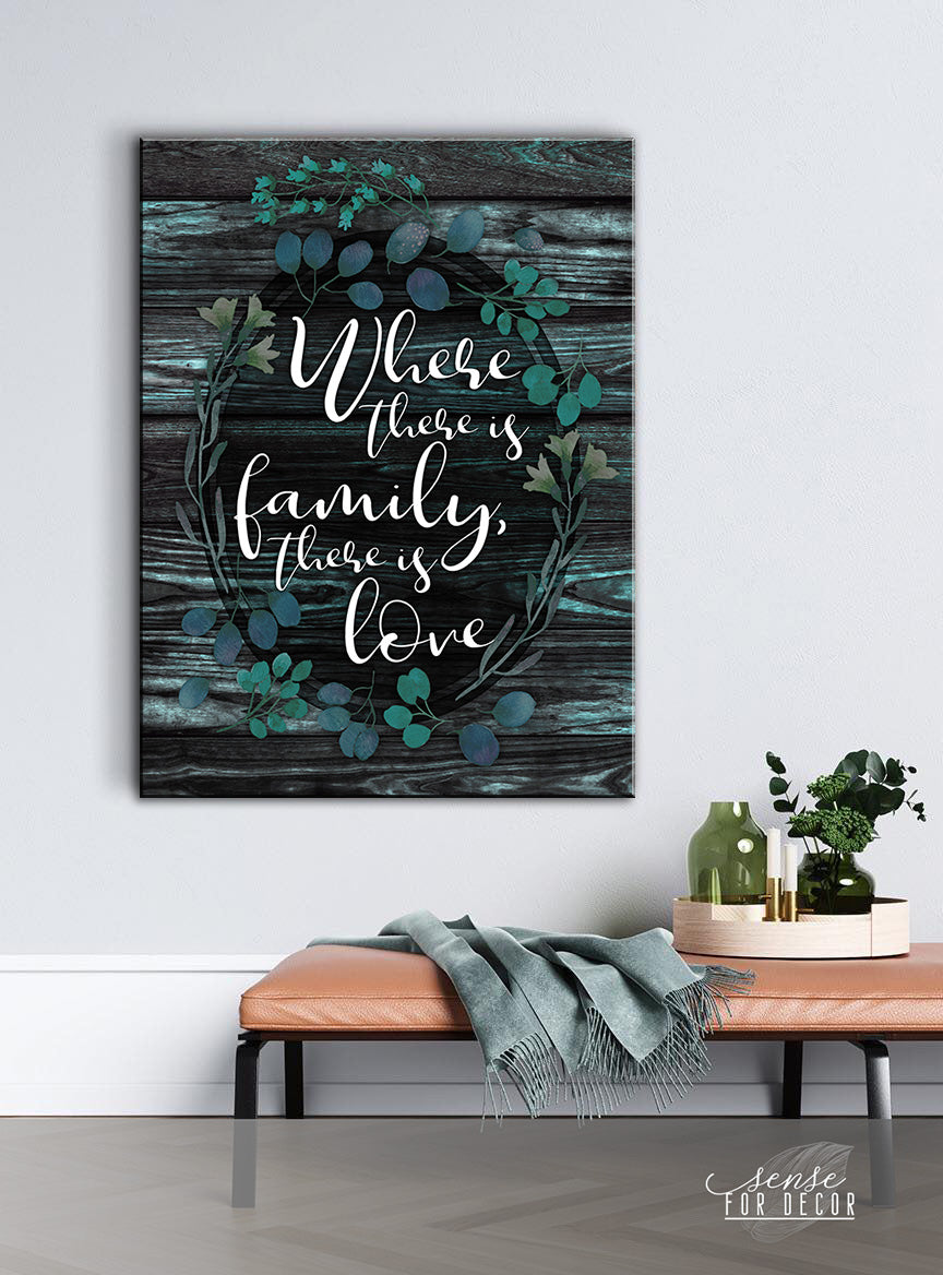 Family Wall Art V3: Wood Frame, Ready to Hang - Where Family Meets Love