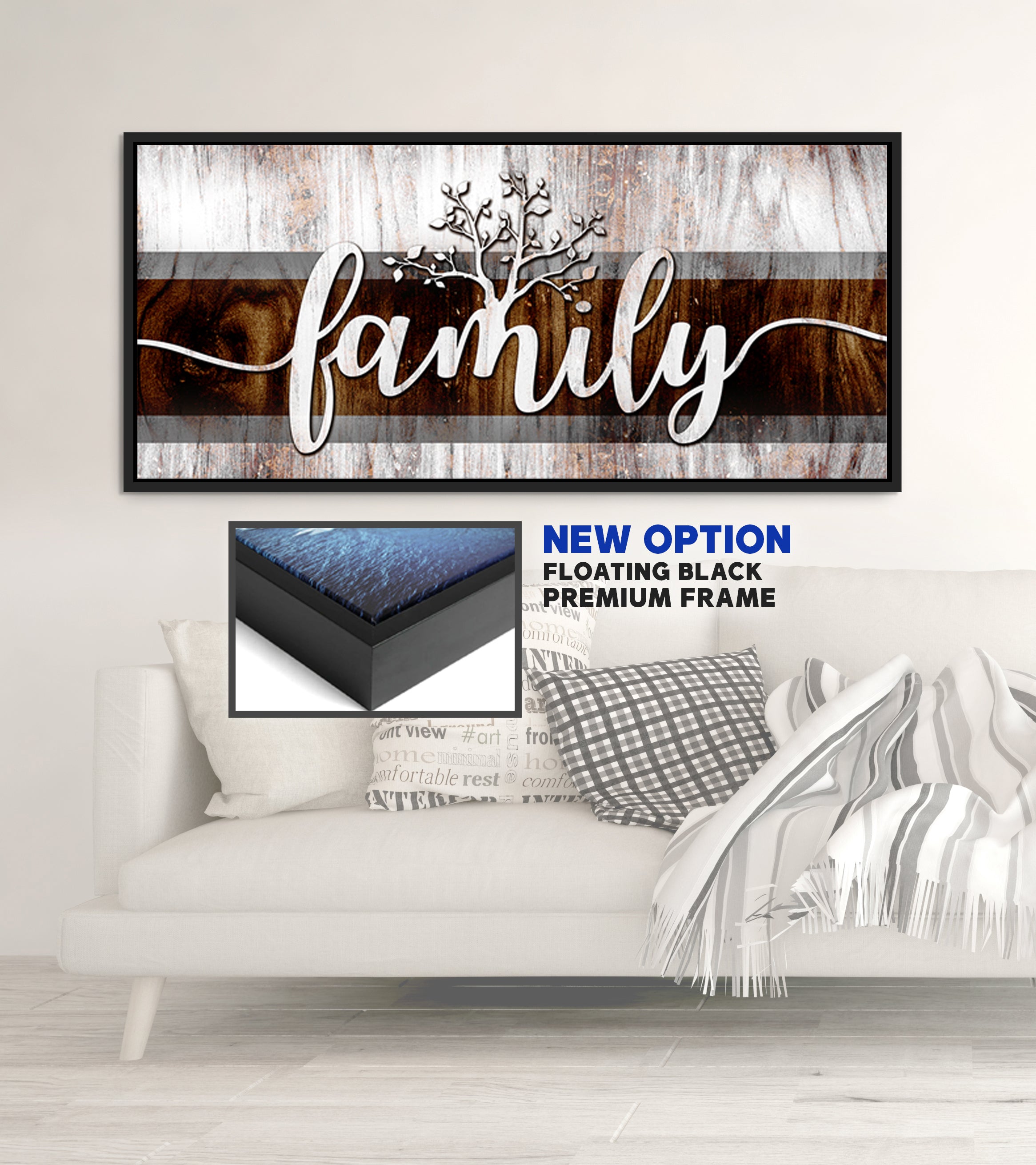 Hot Deal! Family Word Sign V7 Wood Frame Wall Art, Ready To Hang