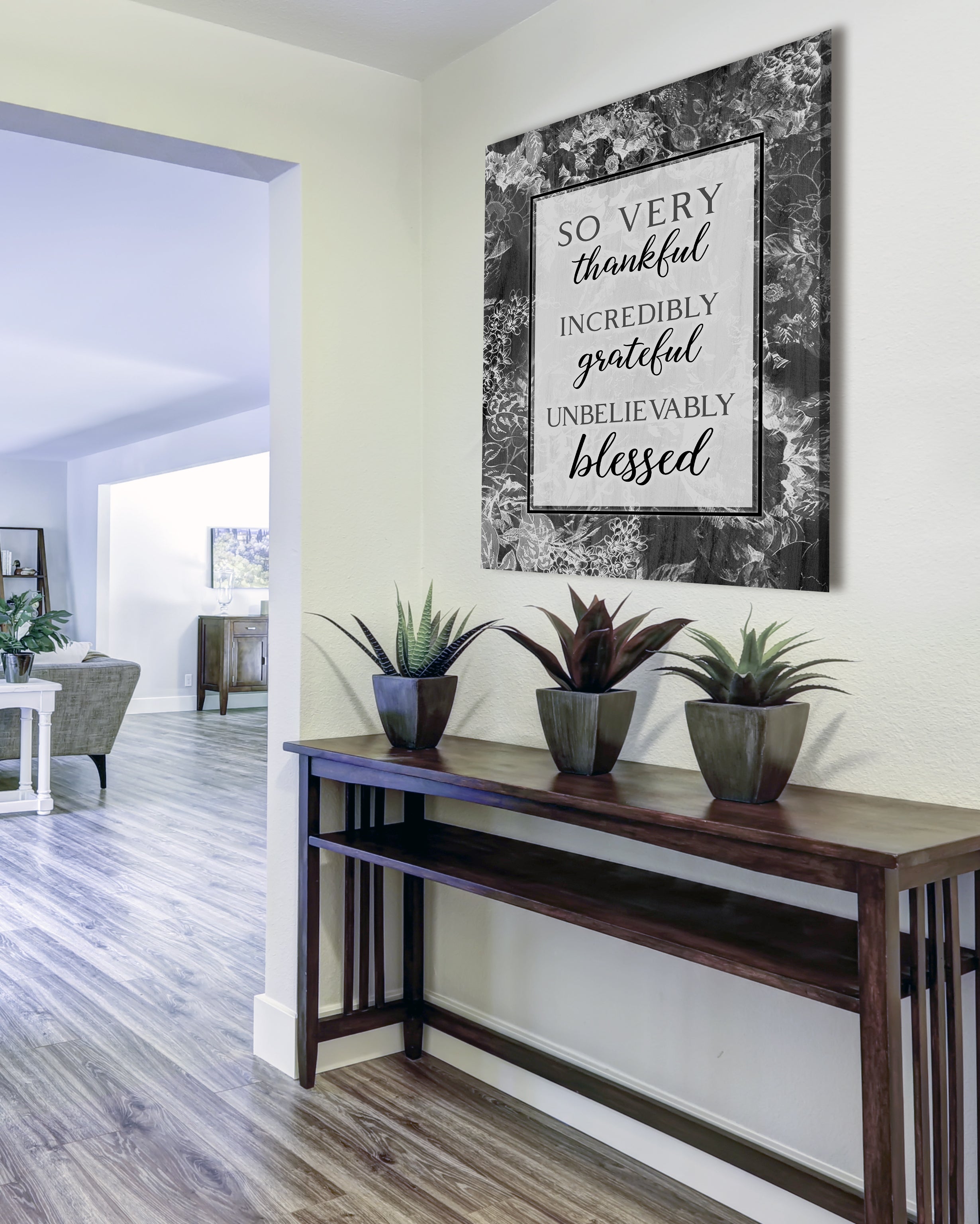High - Quality Christian Wall Art: 'So Very Thankful V17' with Wood Frame for Easy Hanging