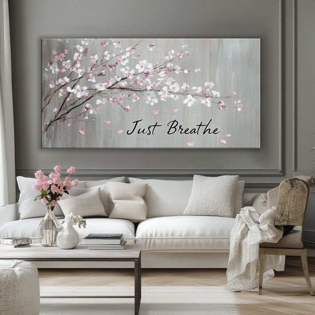 Exquisite Floral Design Just Breathe V4 Canvas Art