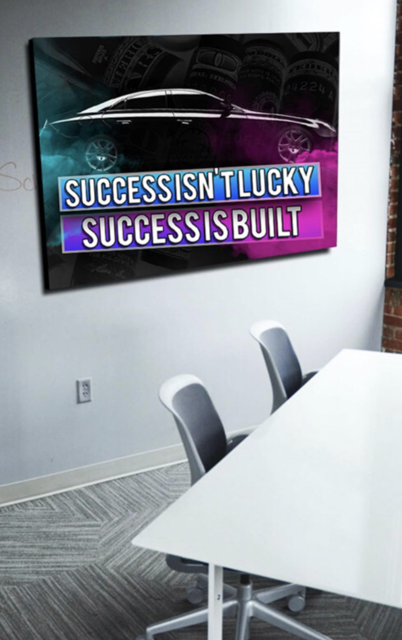 Business Wall Art: Success Isn't Luck - Wood Frame, Ready To Hang! Buy 2, Save 20%