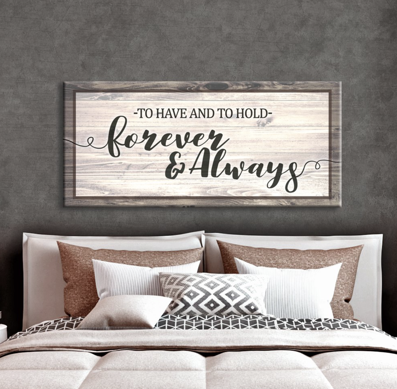 Hot Deal! Bedroom Wall Art - Forever And Always with Wood Frame, Ready To Hang