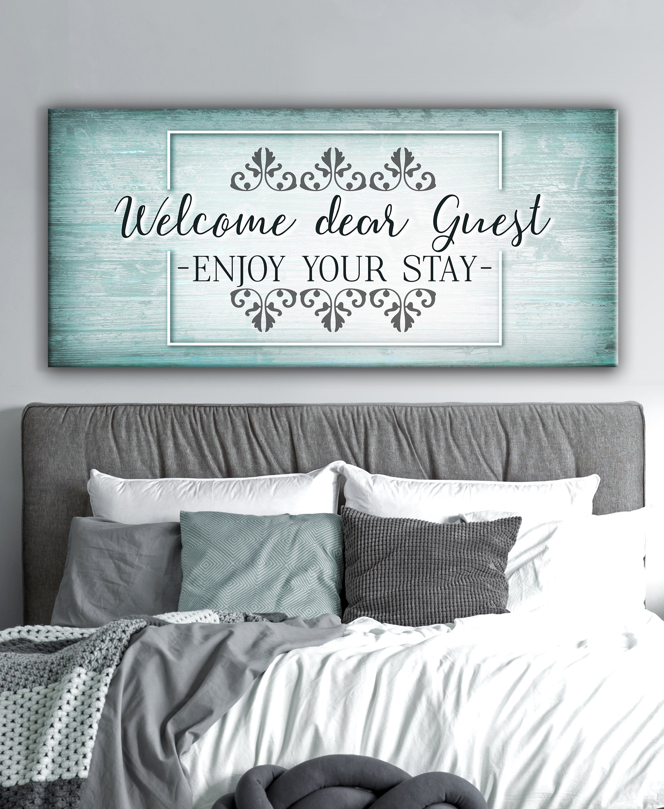 Exclusive Offer! Ready-to-Hang Home Wall Art - Welcome Dear Guest with Wood Frame