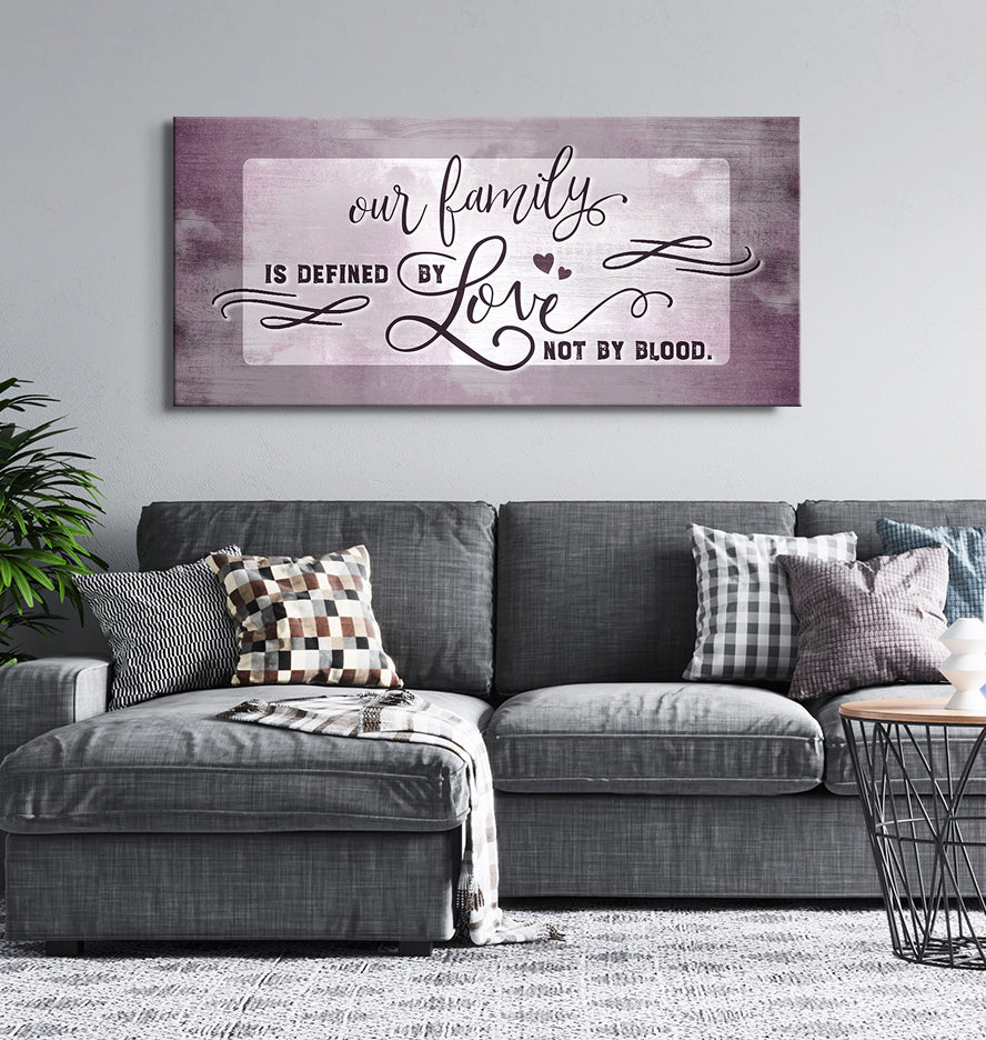 Hot Deal! Family Wall Art - 'Our Family is Defined by Love V2' with Wood Frame, Ready To Hang