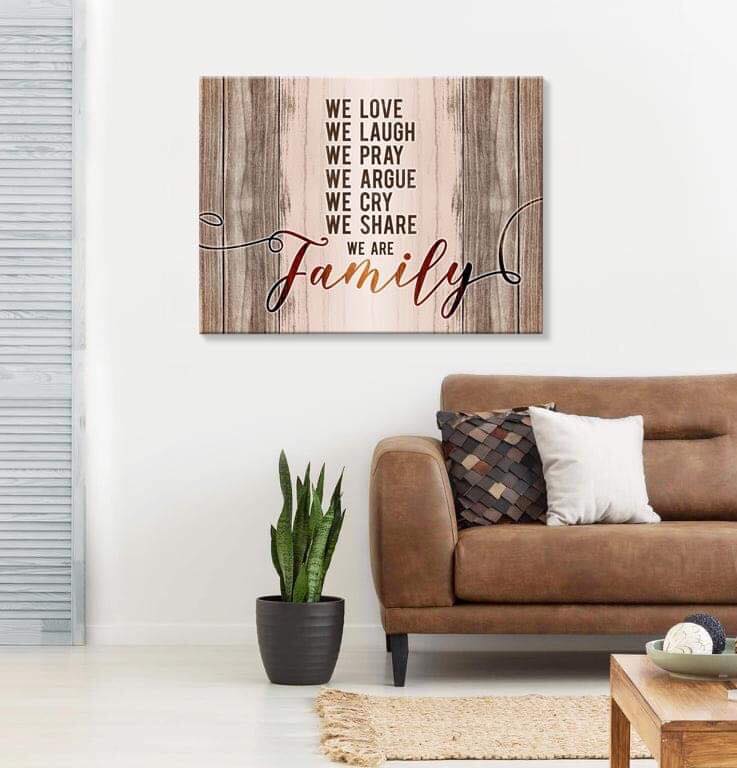 High - Quality Family Wall Art 'We Are Family' with Wood Frame, Ready to Hang