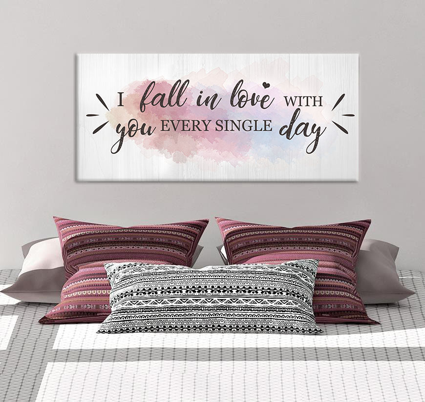 High - Quality Couples Fall In Love Wall Art with Wood Frame, Ready To Hang