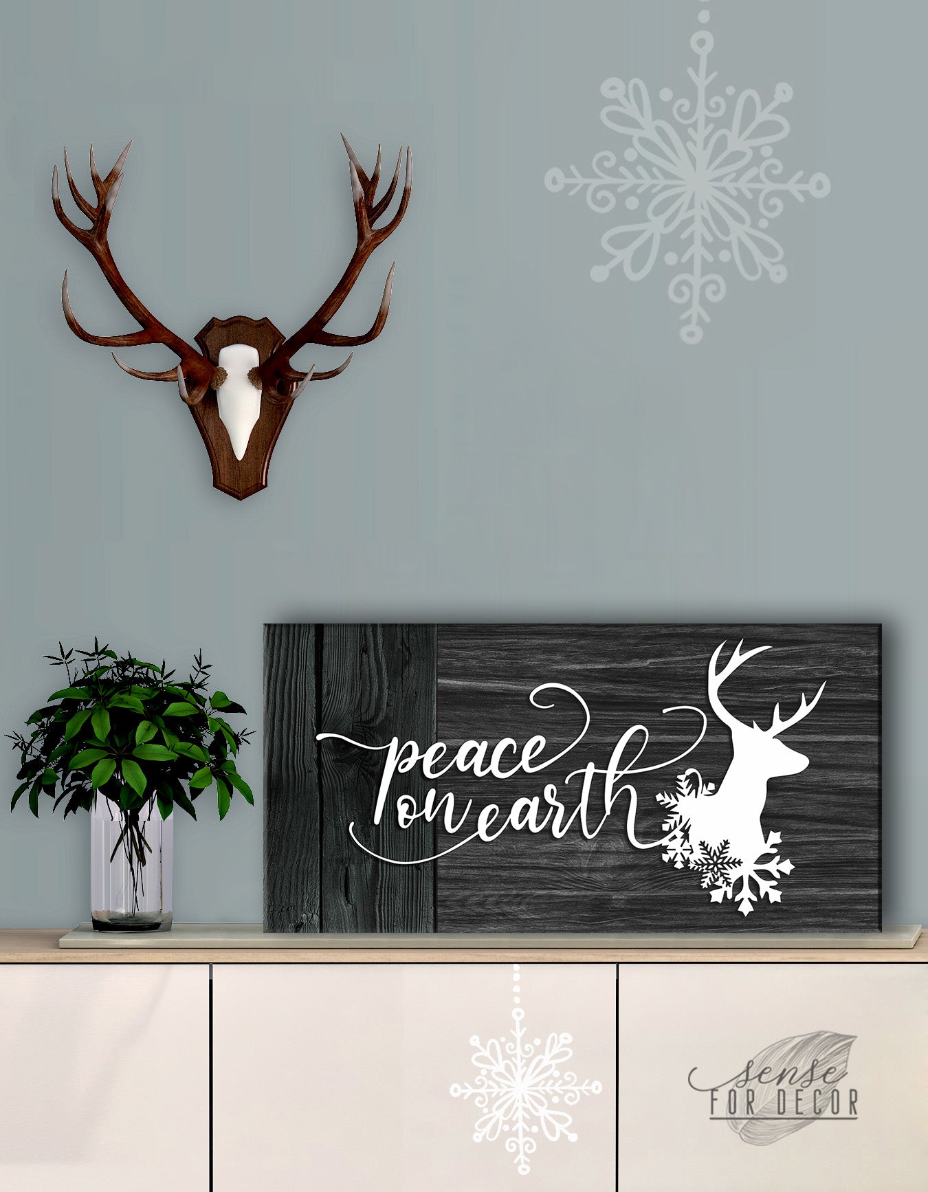 Holiday Wall Art: Peace on Earth V3 - Wood Frame, Ready to Hang! Buy 2 Save 20%