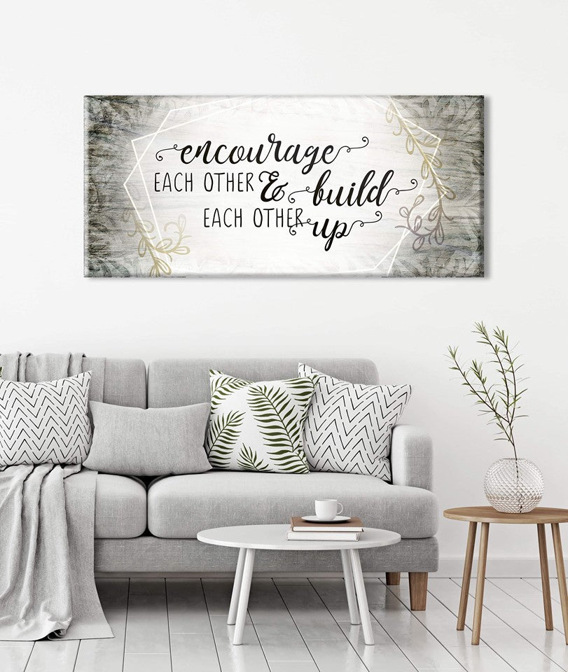 Hot Deal! Home Wall Art - Encourage Each Other Wood Frame Artwork Ready To Hang