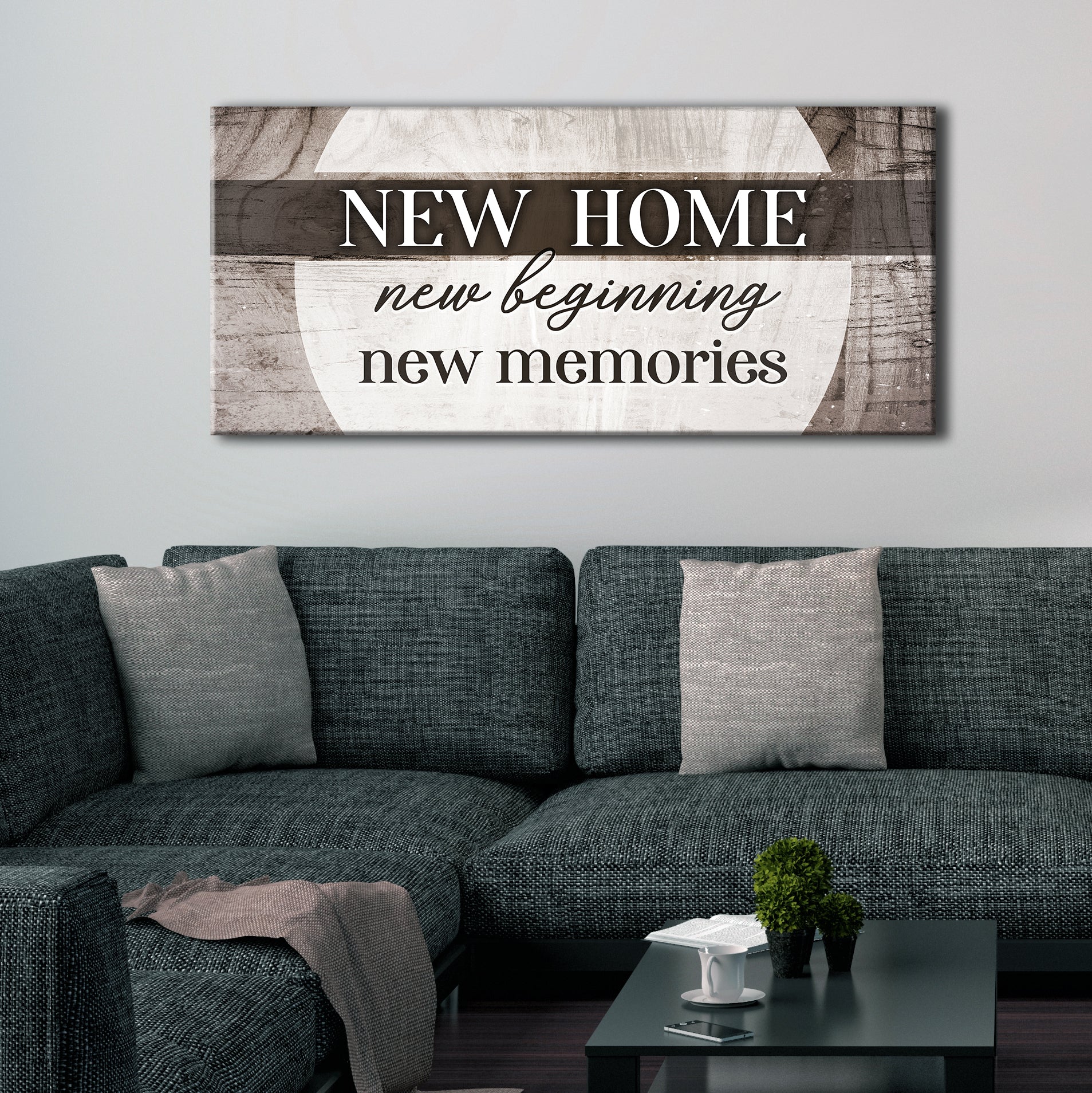 New Home, New Beginning! V3 Wood Framed Wall Art Ready To Hang - Buy 2 Save 20%