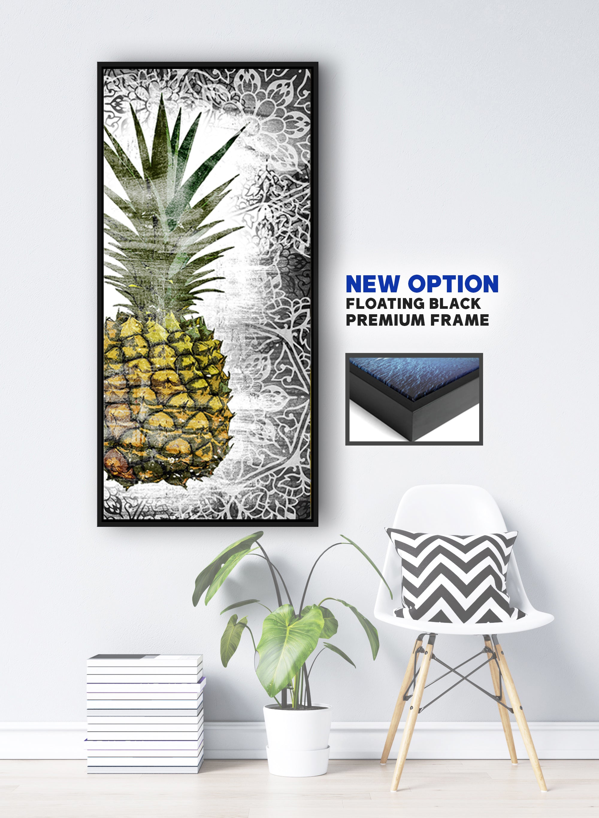 Boho Pineapple Mandalas V2 Wall Art: Wood Frame, Ready to Hang - Buy 2, Save 20%