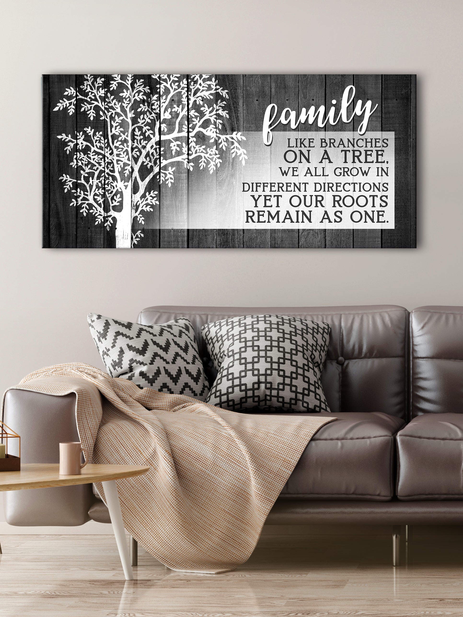 Ready-to-Hang Family Wall Art: Family Like Branches On A Tree Version 3 (Wood Frame)