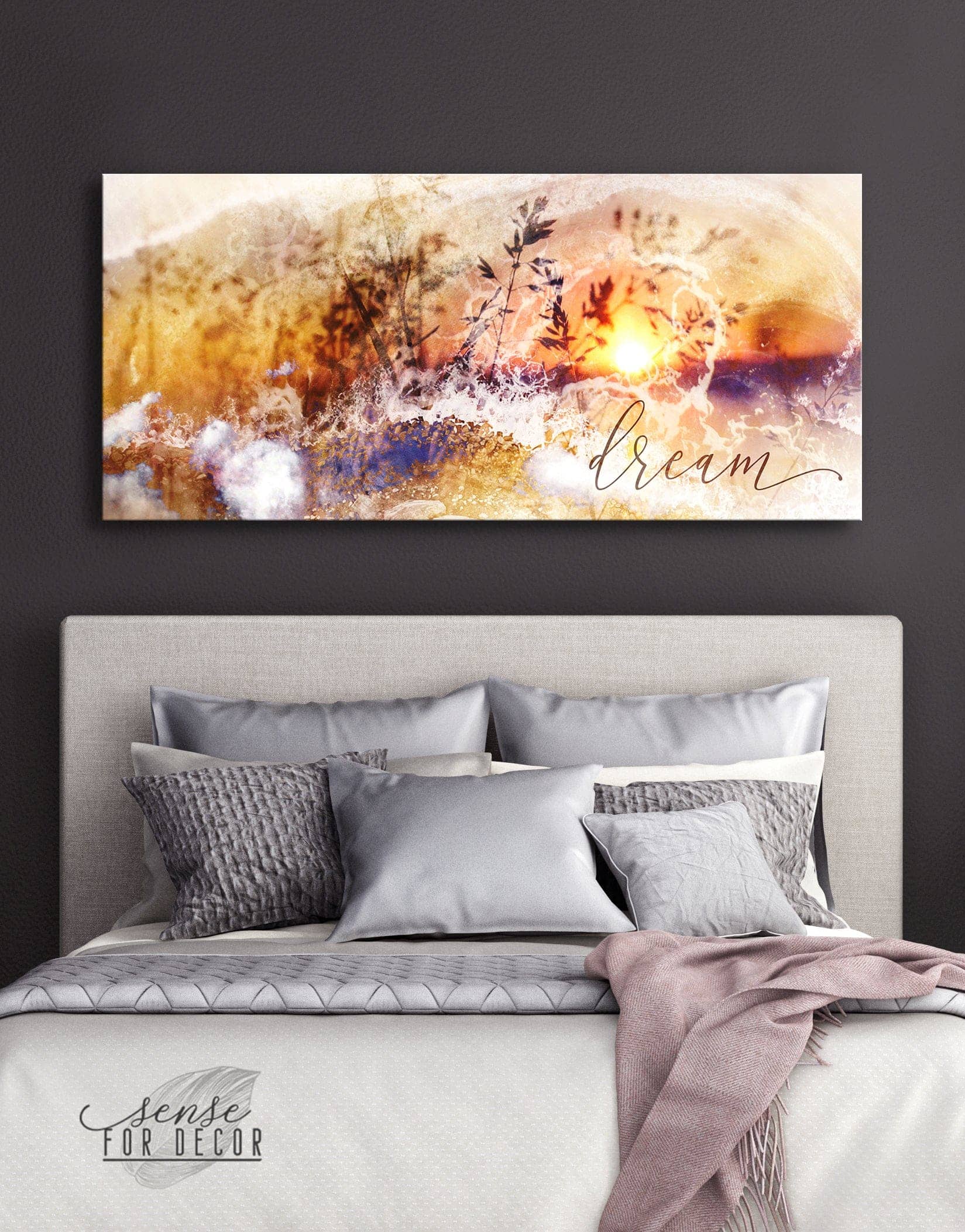 High - Quality Bedroom Wall Art: Dream with Wood Frame, Ready to Hang