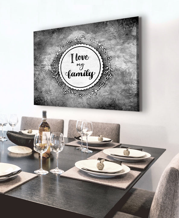 Exclusive Family Wall Art: 'I Love My Family' V2 with Wood Frame, Ready to Hang - Buy 2 Get 20% Off!