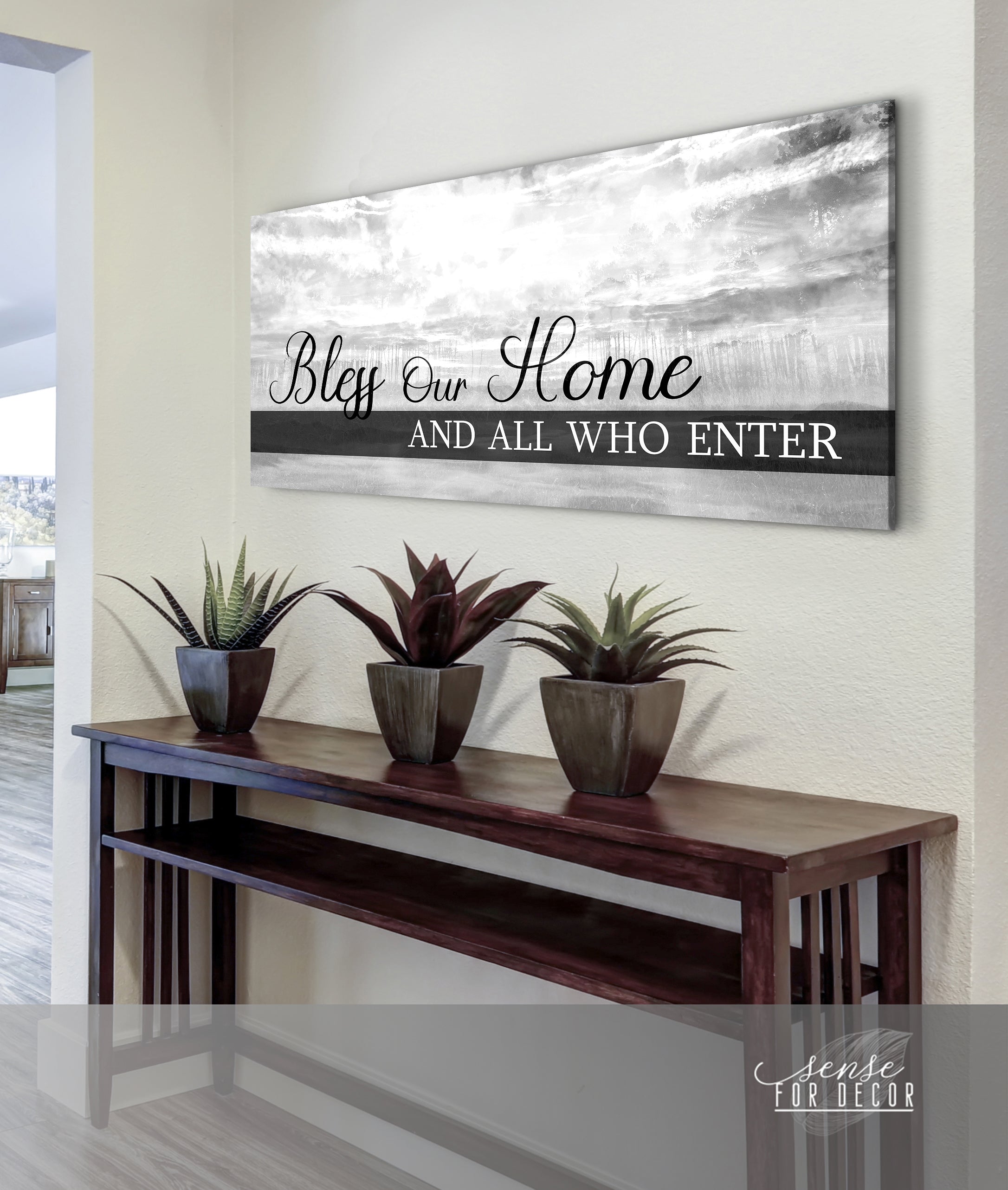 Exclusive Home Wall Art: Bless Our Home V8 with Wood Frame, Ready to Hang - Buy 2 Save 20%