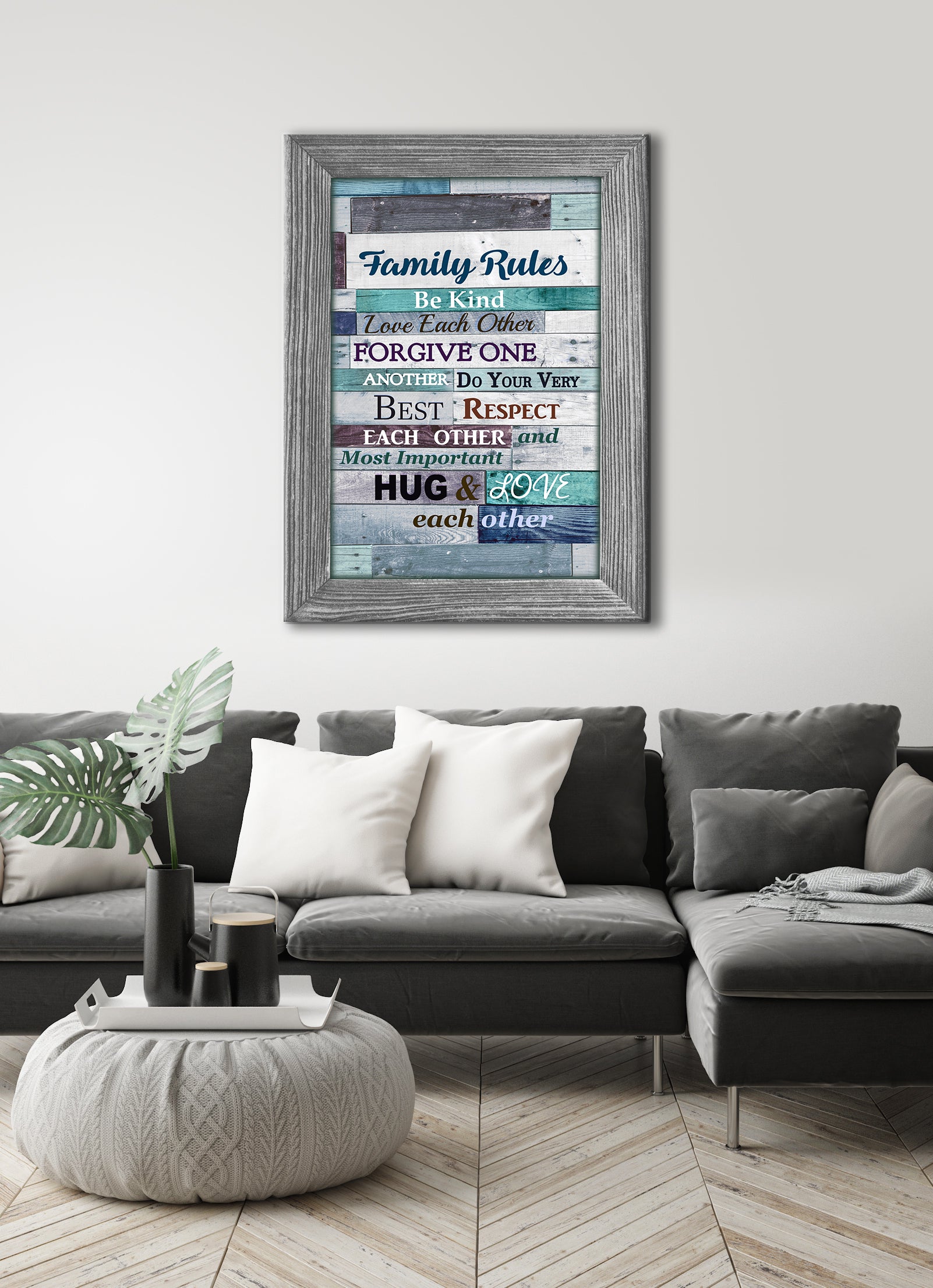 High - Quality Wood - Framed Sweet Family Saying Home Wall Art Ready to Hang