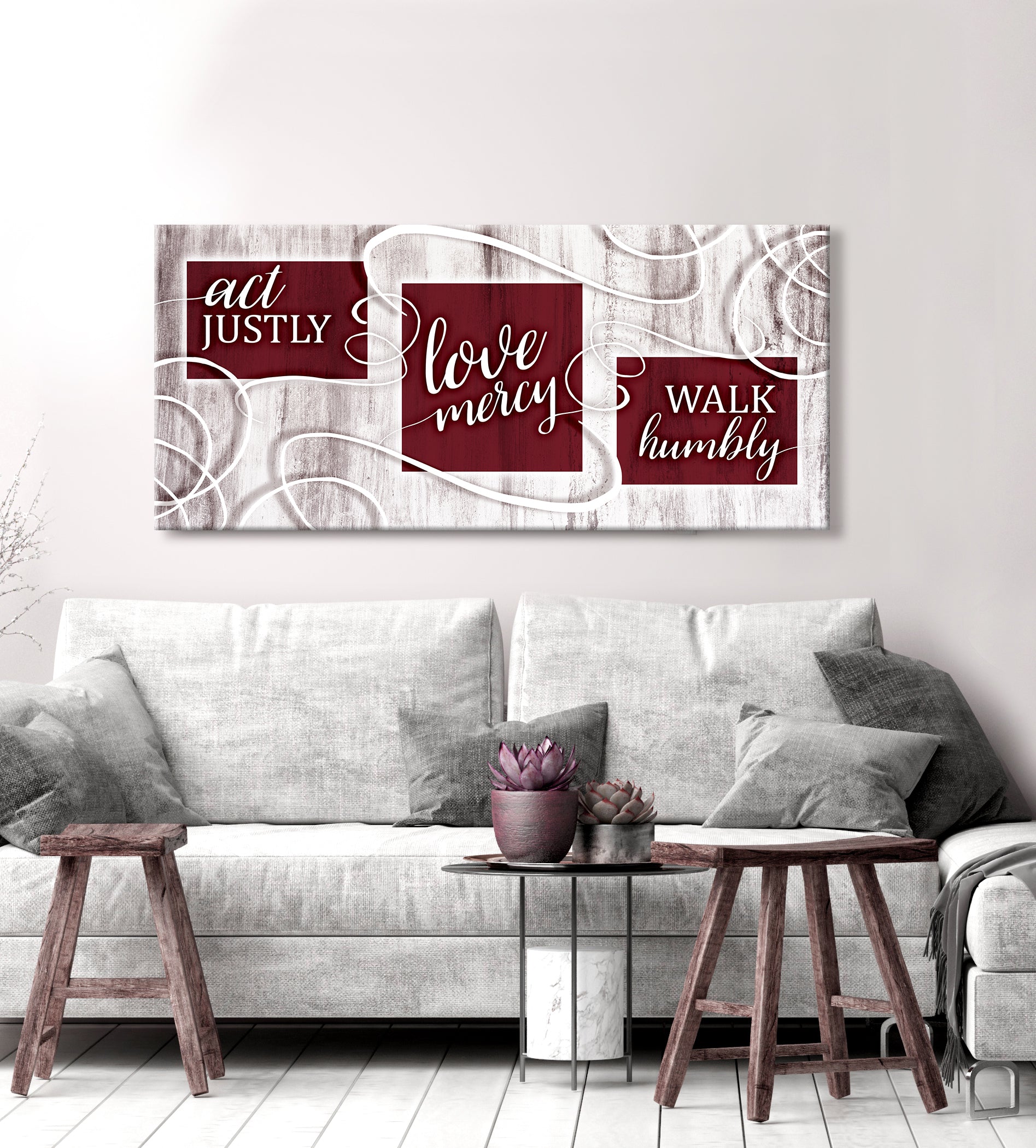Limited Time Offer! High - Quality Wood - Framed Wall Art: Act Justly, Love Mercy, Walk Humbly (Ready to Hang)