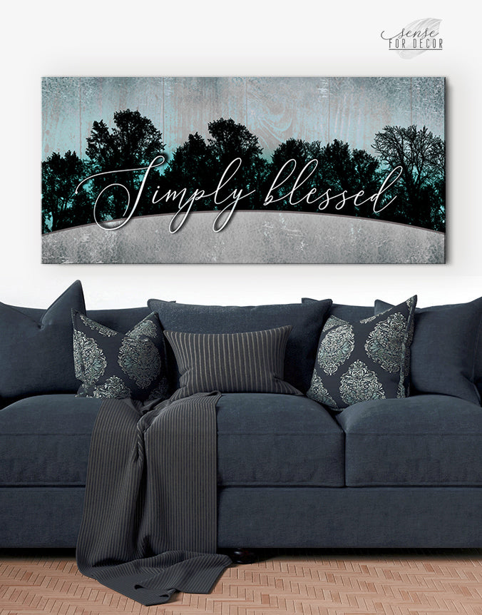 Hot Deal! Simply Blessed V10 Christian Wall Art with Wood Frame (Ready to Hang)