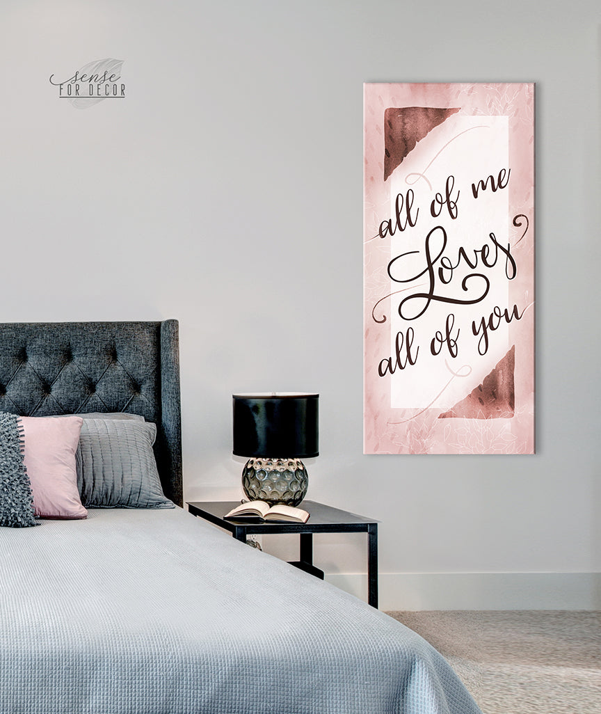 Ready - to - Hang Wood - Framed Couples Wall Art: All of Me Loves All of You V9