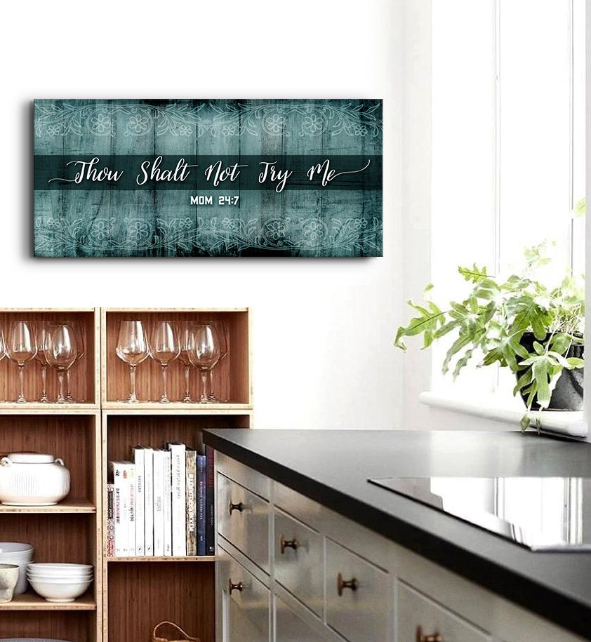 Hot Deal! Ready-to-Hang Wood Frame Home Wall Art - Thou Shalt Not Try Me