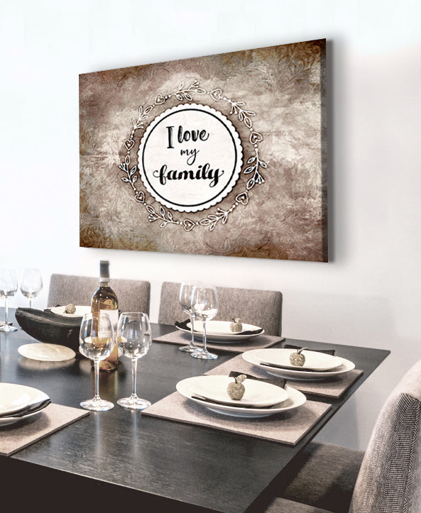 Exclusive Family Wall Art: 'I Love My Family' V2 with Wood Frame, Ready to Hang - Buy 2 Get 20% Off!