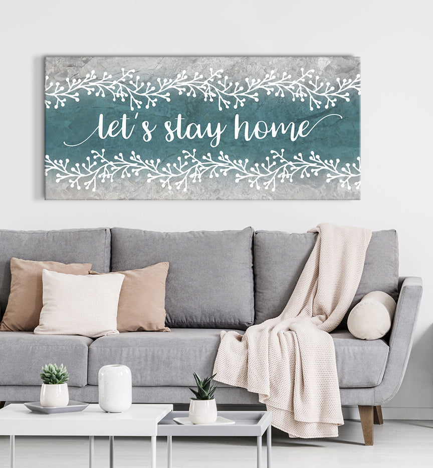 Hot Deal! Let's Stay Home V2 Wood Frame Wall Art, Ready To Hang