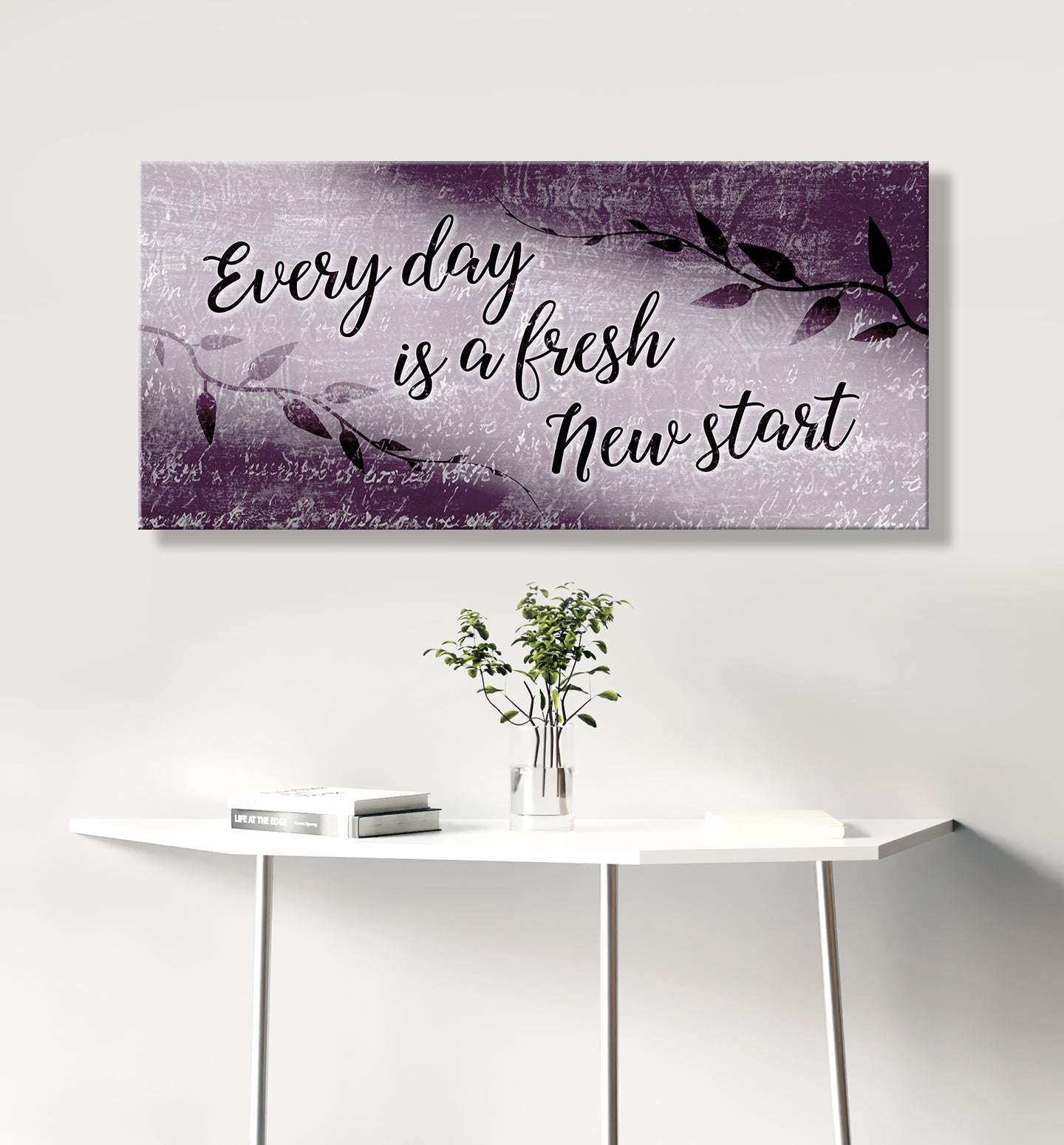 Ready-to-Hang Wood Frame Home Wall Art: A Fresh Start Every Day V2