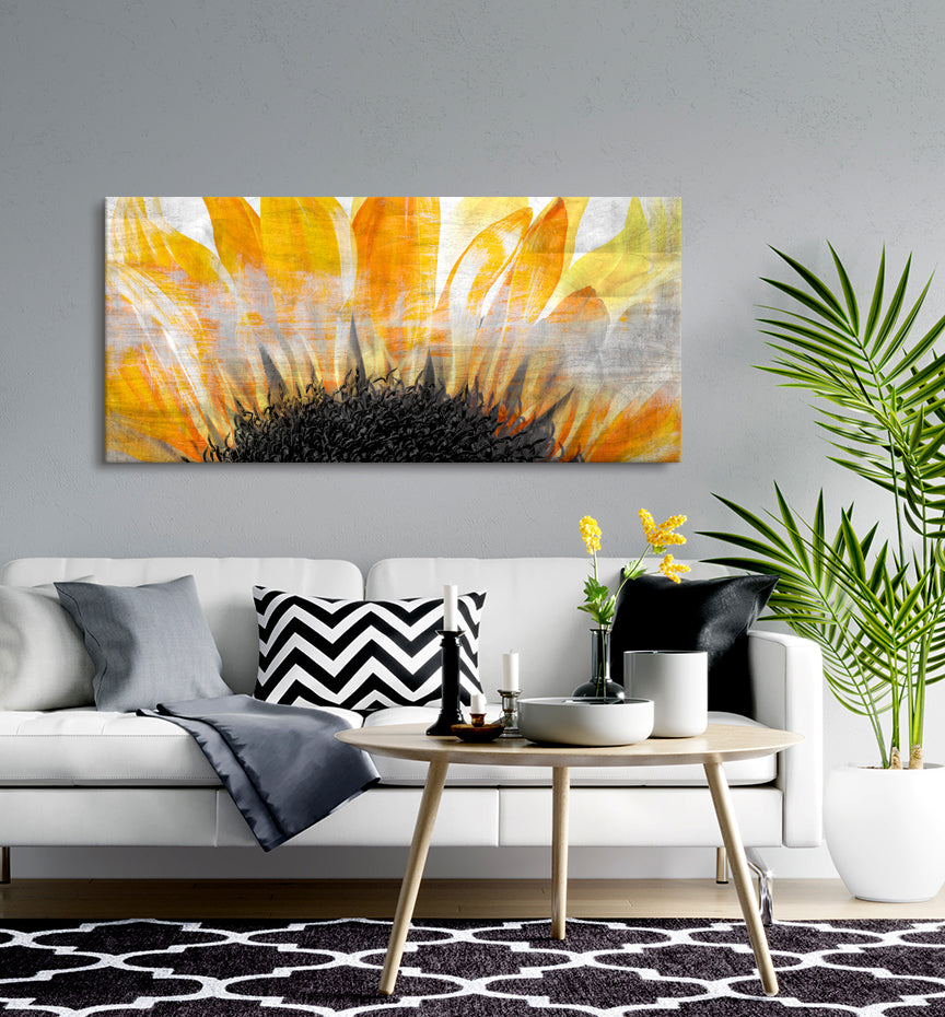 High - Quality Big Sunflower Wall Art with Wood Frame, Ready to Hang