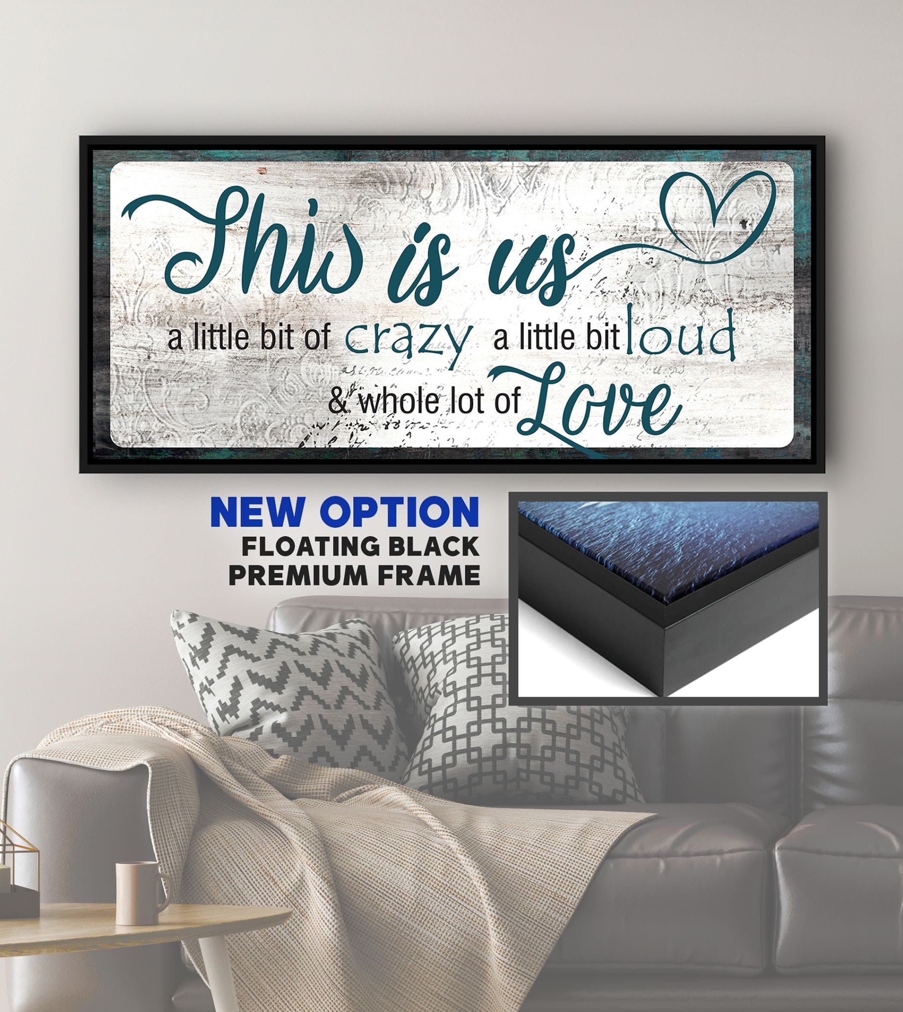 Hot Deal! Family Wall Art - 'This Is Us A Little Crazy V2' with Wood Frame, Ready to Hang