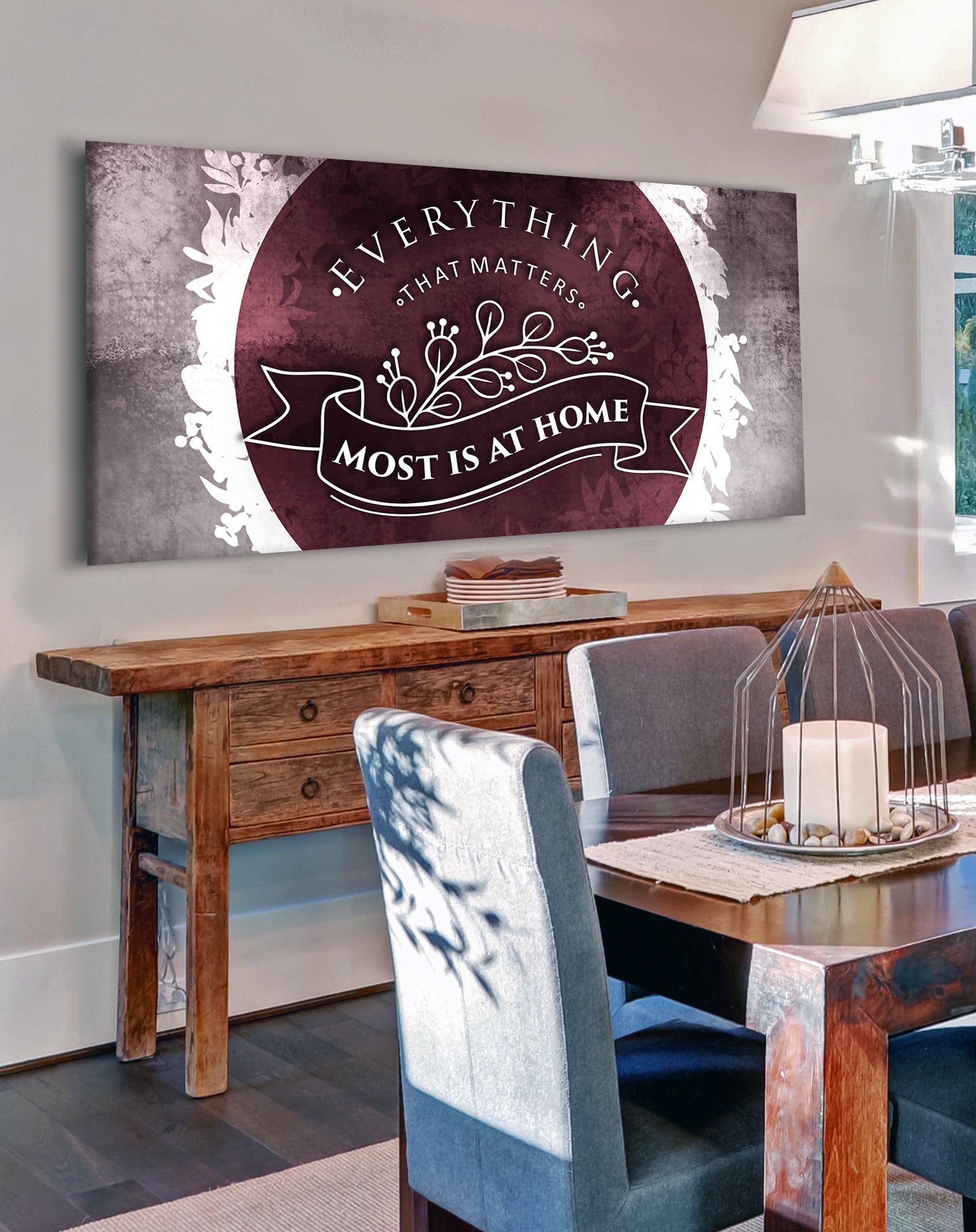 Exclusive! Ready-to-Hang Wood Frame Home Wall Art