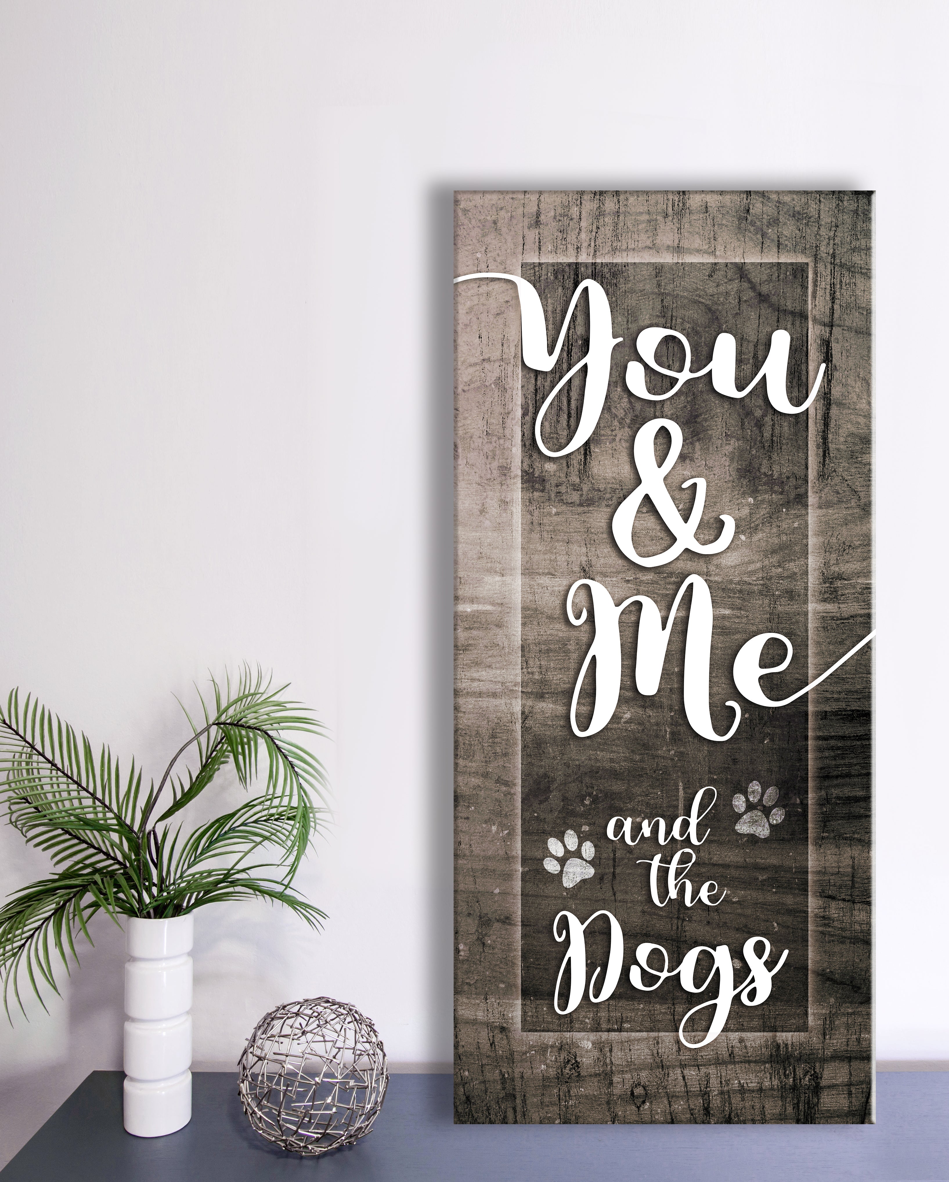 Exclusive Pet Wall Art: 'You, Me And The Dogs' V7 with Wood Frame, Ready to Hang - Buy 2 Get 20% Off!