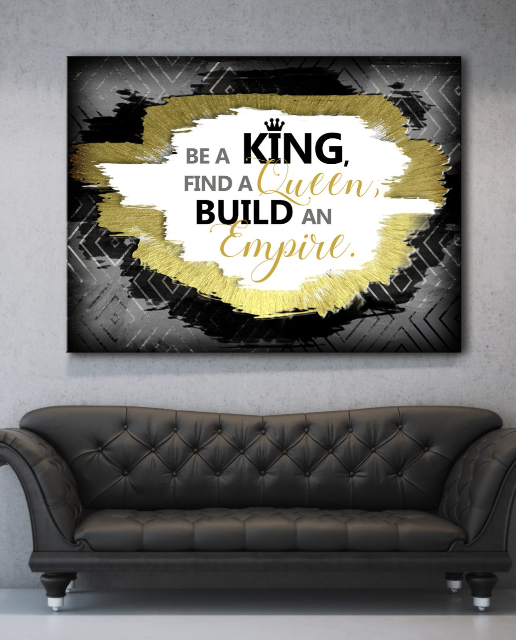 Hot Sale! Business Wall Art - King And Queen Empire Wood Framed Wall Art Ready To Hang
