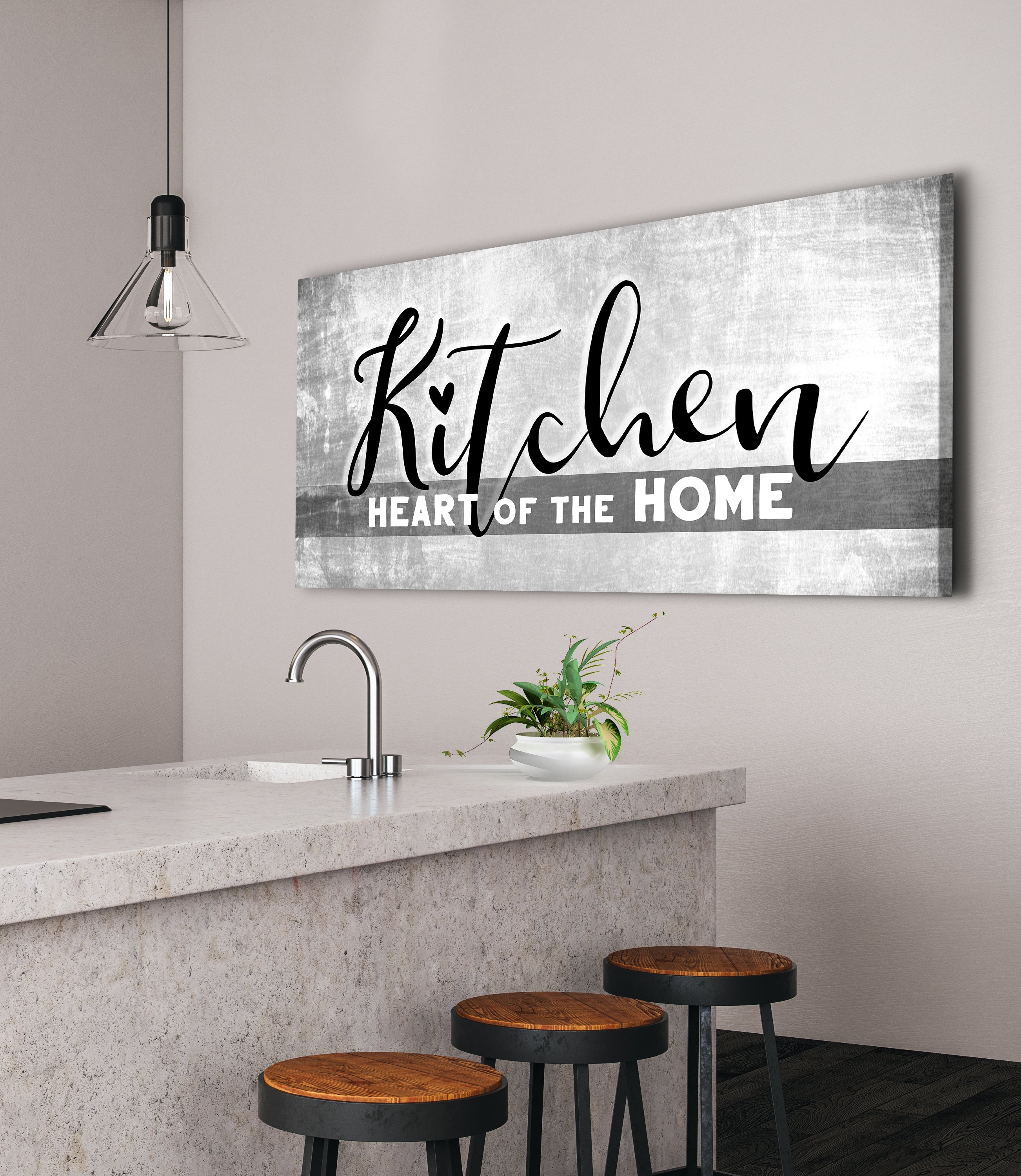 Ready-to-Hang Wood Framed Kitchen Wall Art: Kitchen, The Heart of the Home