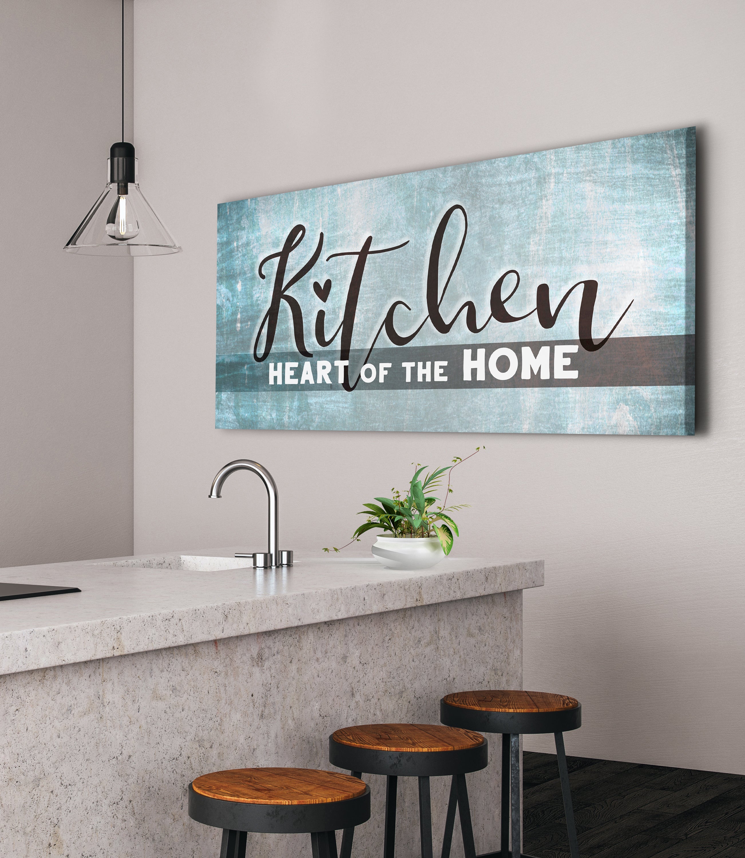 Ready-to-Hang Wood Framed Kitchen Wall Art: Kitchen, The Heart of the Home