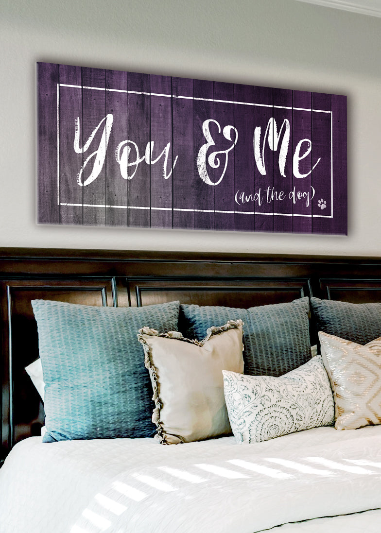 Hot! You, Me, and The Dog Pet Wall Art (Wood Frame, Ready To Hang, Singular Version)