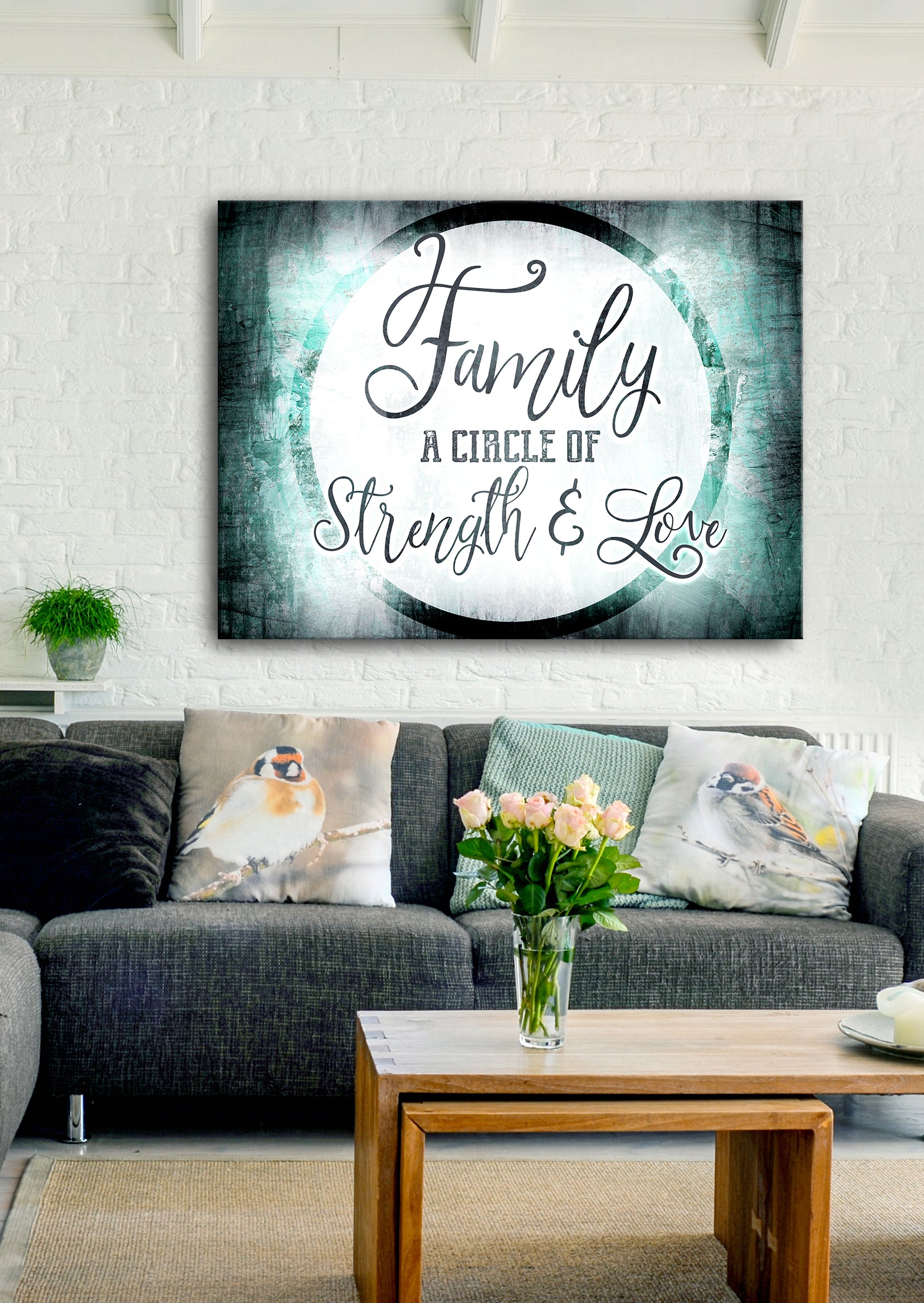 Family Wall Art: Circle of Strength and Love (Wood Frame, Ready to Hang) - Buy 2 Save 20%