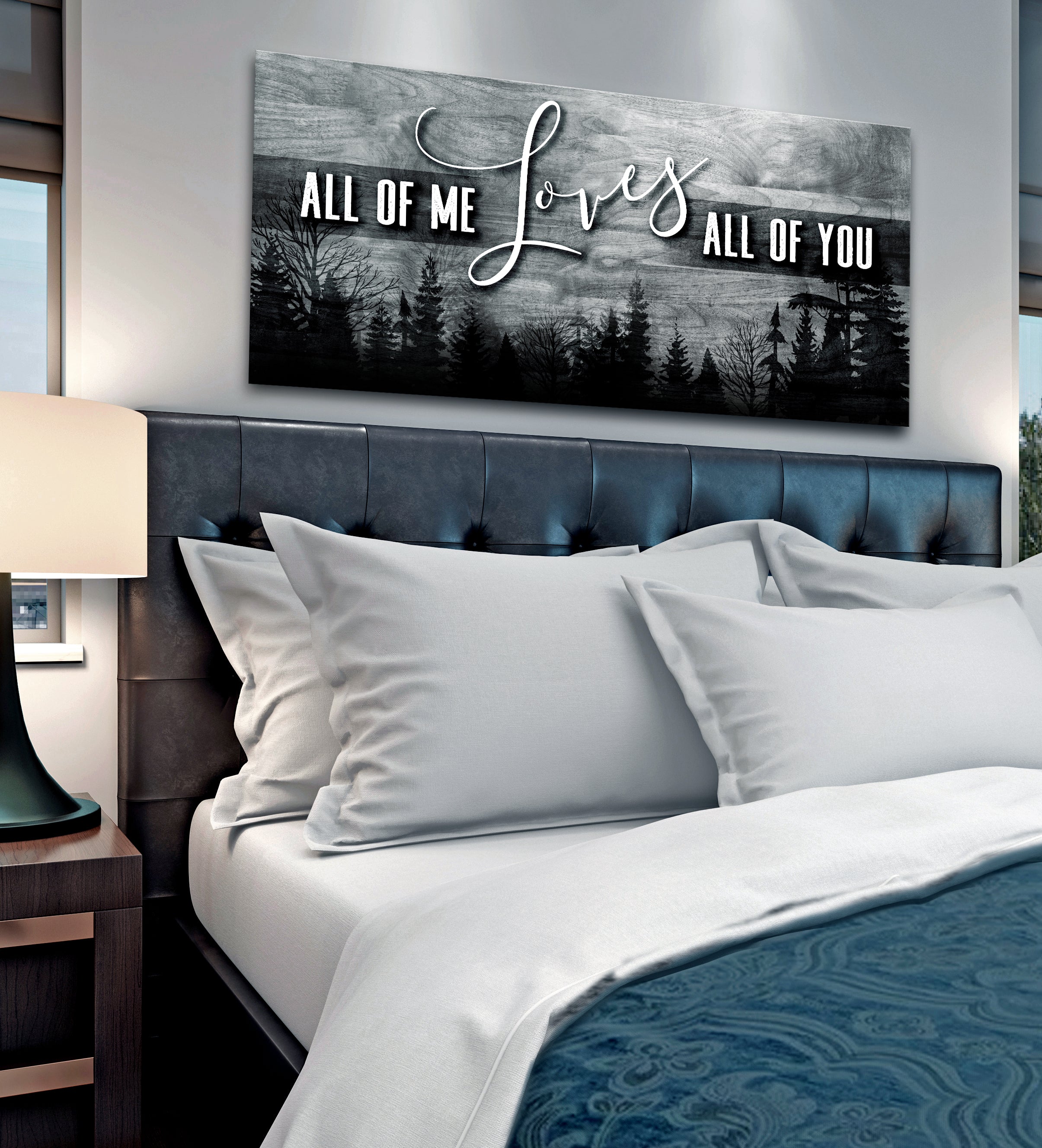 Hot! Couples Wall Art - 'All Of Me Loves All Of You V3' (Wood Frame, Ready To Hang)