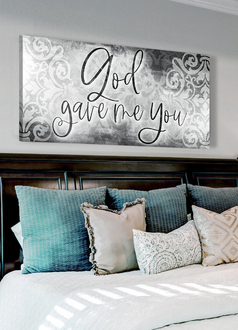 Hot! Christian Wall Art - God Gave Me You V3 (Wood Frame, Ready To Hang)