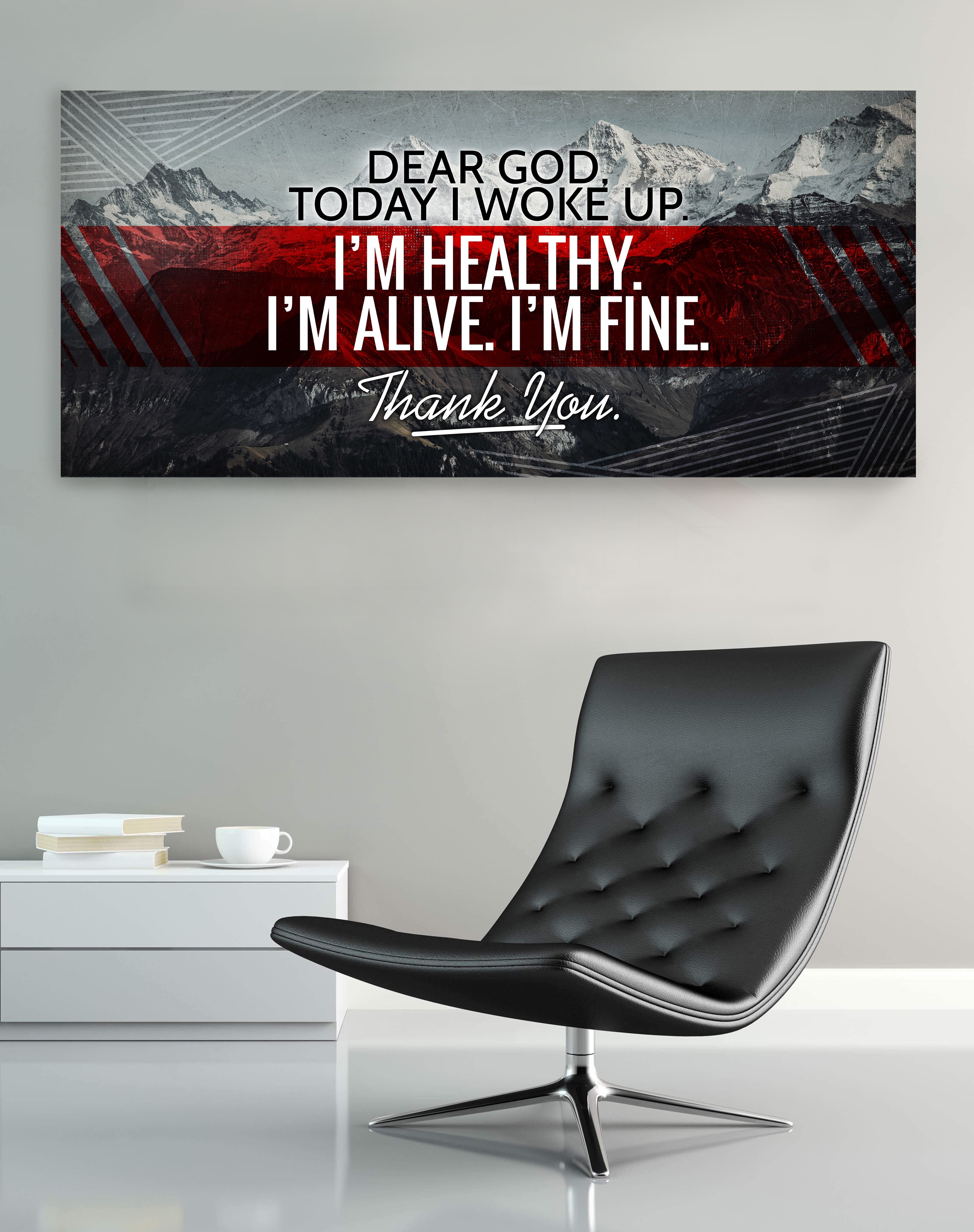 Inspiring Wall Art: 'Dear God Today I Woke Up' with Wood Frame, Ready to Hang