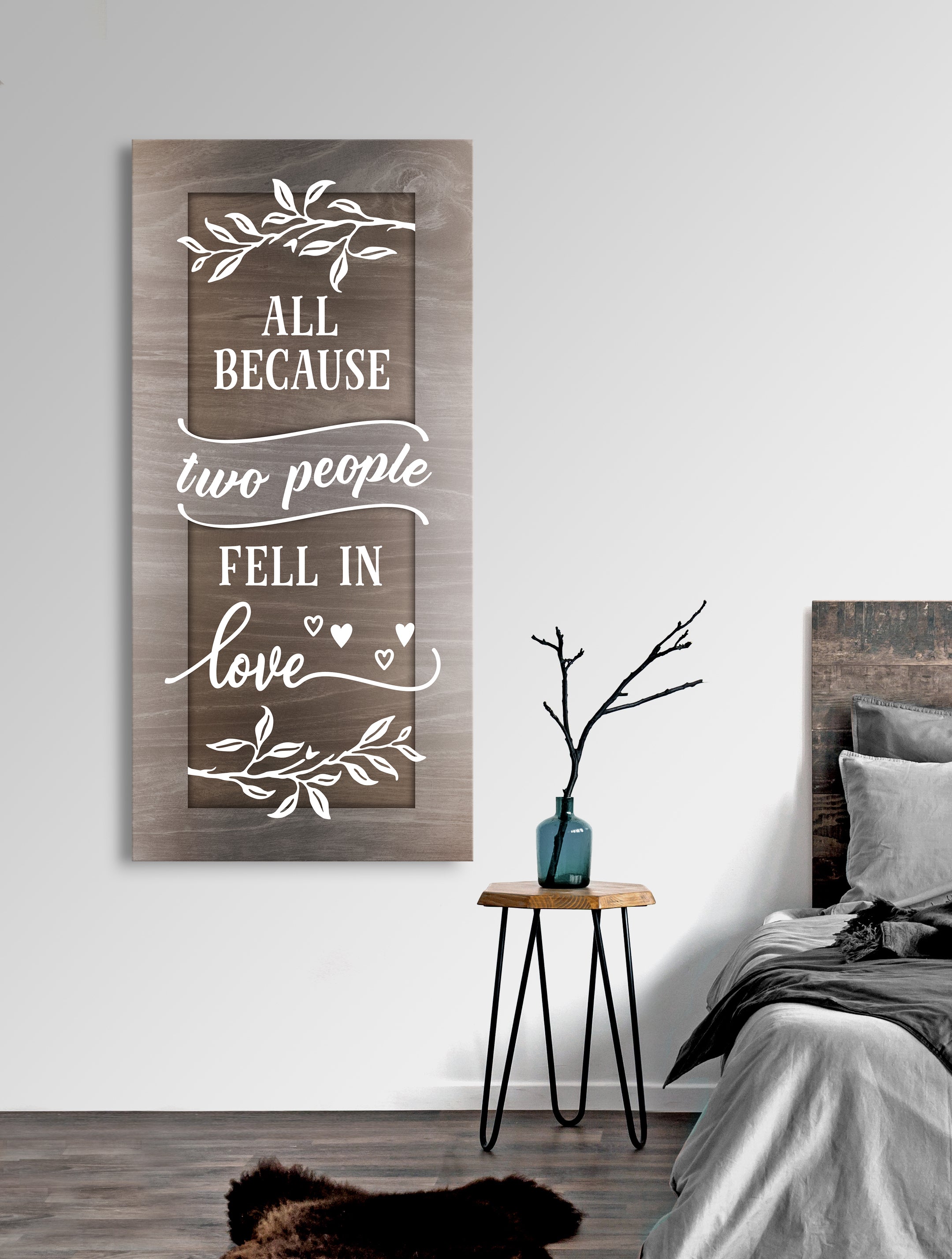 Ready - to - Hang Wood - Framed Couples Wall Art: Love's Beginning V3