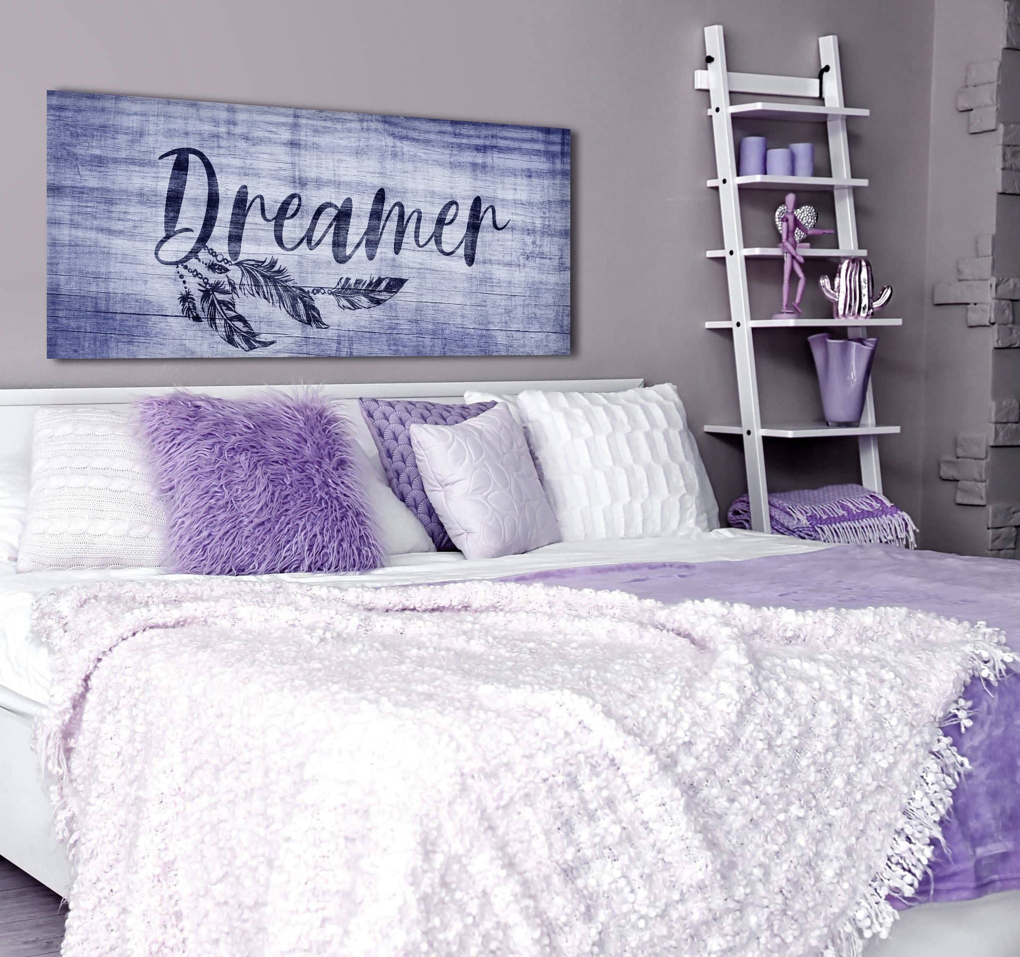 Exclusive Bedroom Wall Art - 'Dreamer' with Wood Frame, Ready To Hang! Buy 2, Save 20%