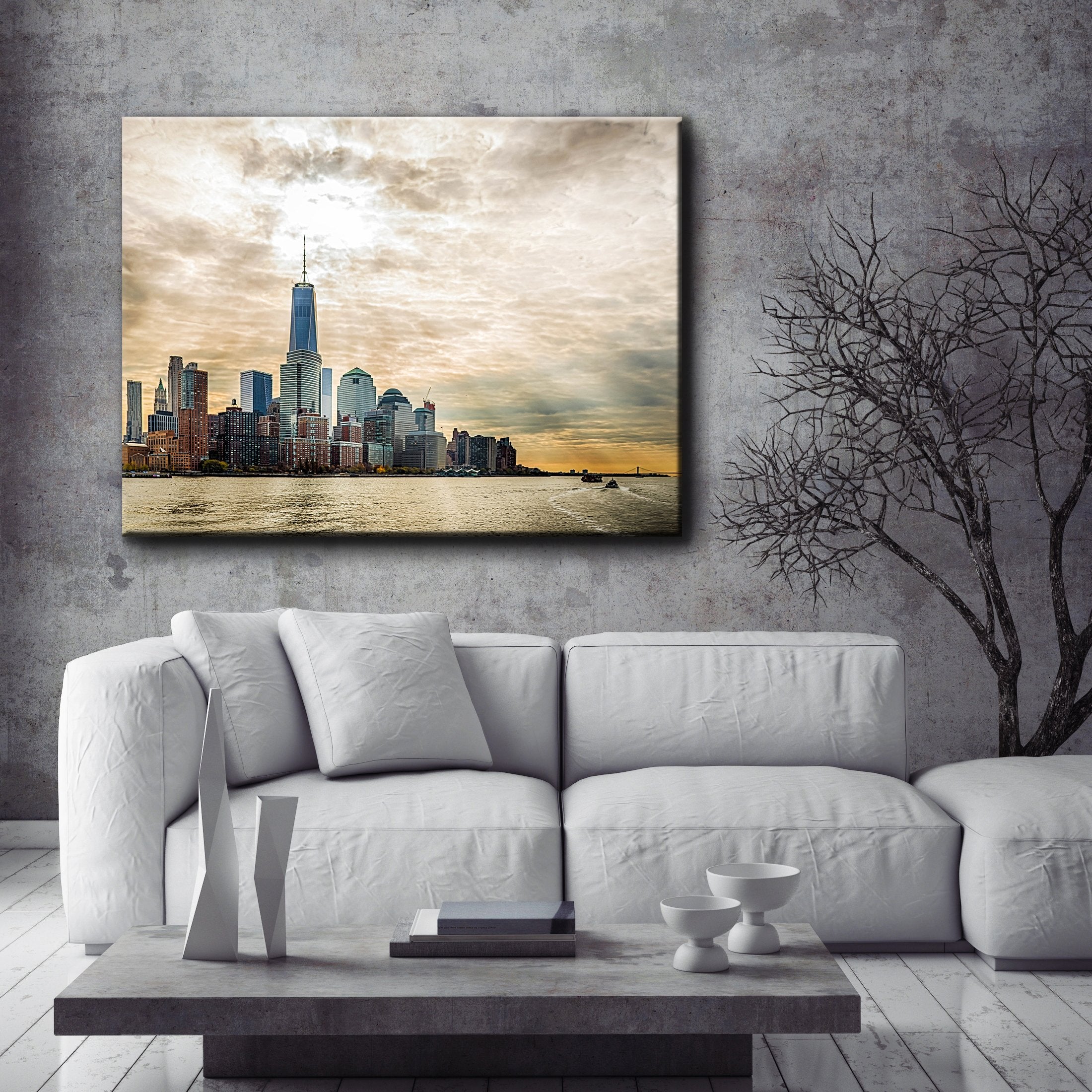 Exclusive City Lake Wall Art with Wood Frame - Ready to Hang! Buy 2, Save 20%