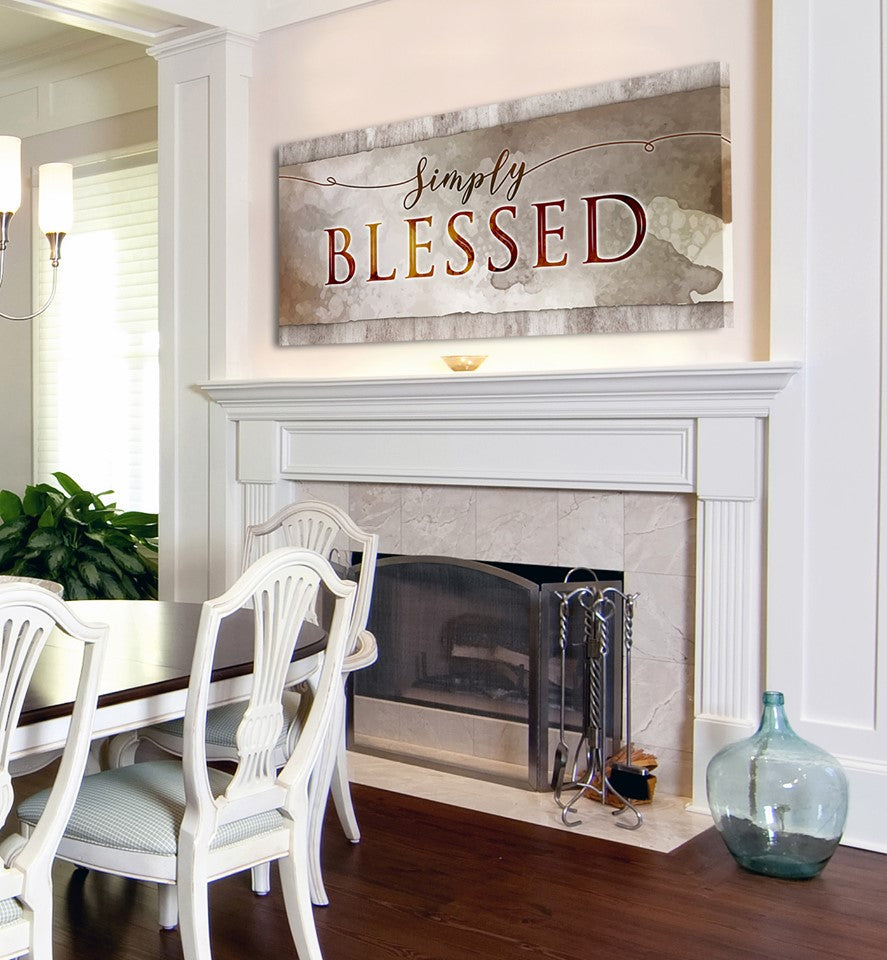 High - Quality Simply Blessed V2 Wall Art with Wood Frame, Ready to Hang