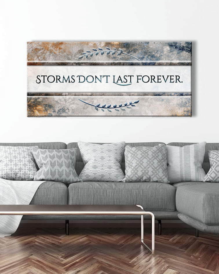 Exclusive Home Wall Art: 'Storms Don't Last Forever' with Wood Frame, Ready to Hang - Buy 2 Save 20%