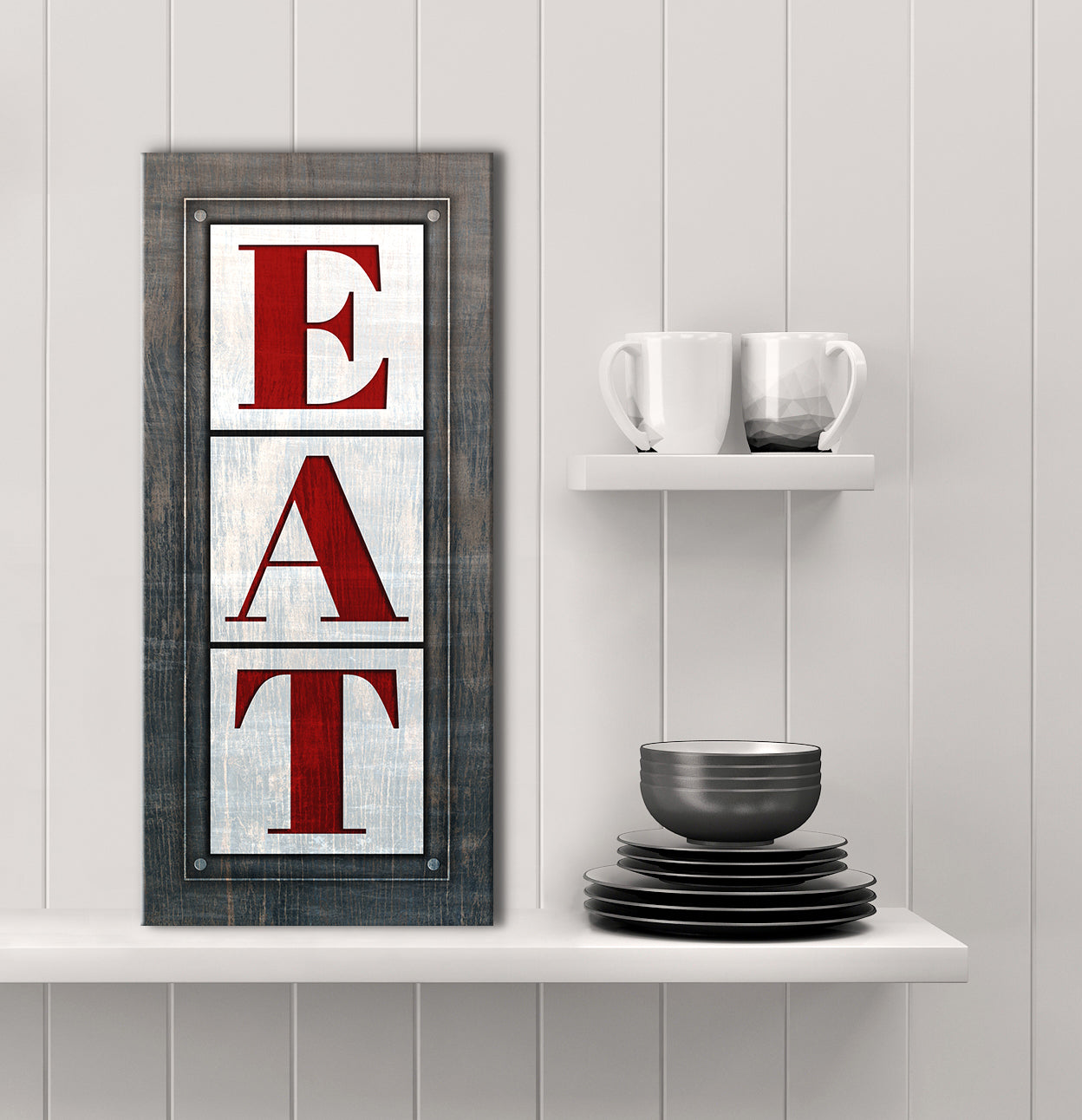 Hot Deal! Ready - To - Hang Wood - Framed Kitchen Wall Art with 'EAT' Design
