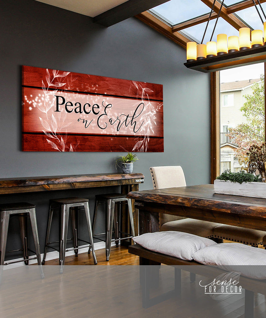 Hot Sale! Holiday Wall Art - Peace on Earth V2 with Wood Frame, Ready To Hang
