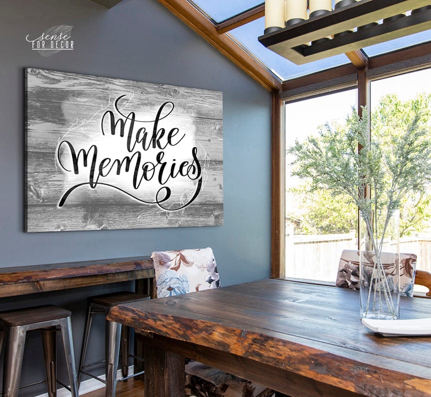 High - Quality Wood - Framed Home Wall Art: Make Cherished Memories (Ready To Hang)