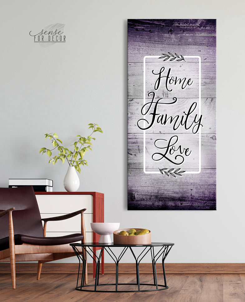 Exclusive Home Wall Art: Home Family Love V3 with Wood Frame, Ready To Hang - Buy 2 Save 20%