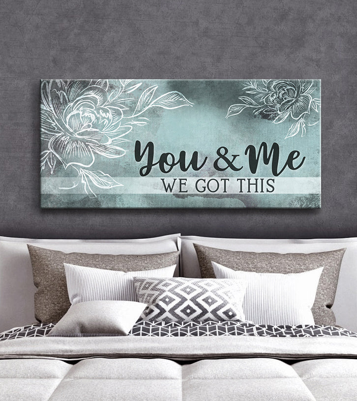Hot Deal! Ready-to-Hang Couples Wall Art - 'You & Me We Got This' V14 with Wood Frame