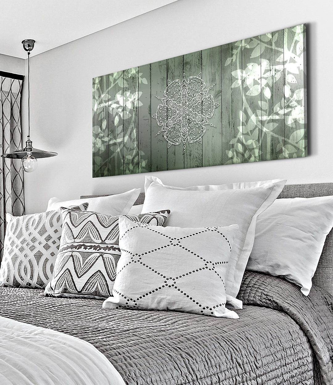 Exclusive Boho Mandala Wall Art V12 in Wood Frame - Ready to Hang! Buy 2, Save 20%