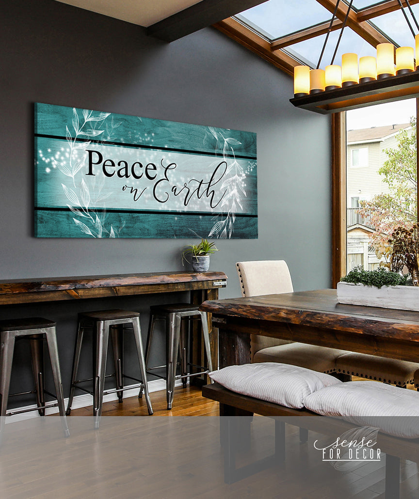 Hot Sale! Holiday Wall Art - Peace on Earth V2 with Wood Frame, Ready To Hang